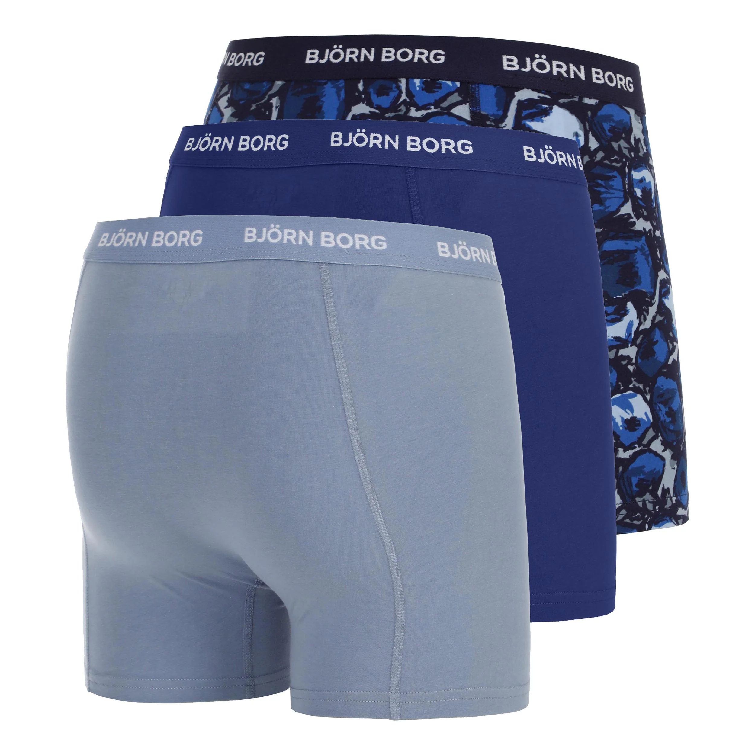 Cotton Stretch Boxer Short 3er Pack Herren - blaugrau, blau - Image 2