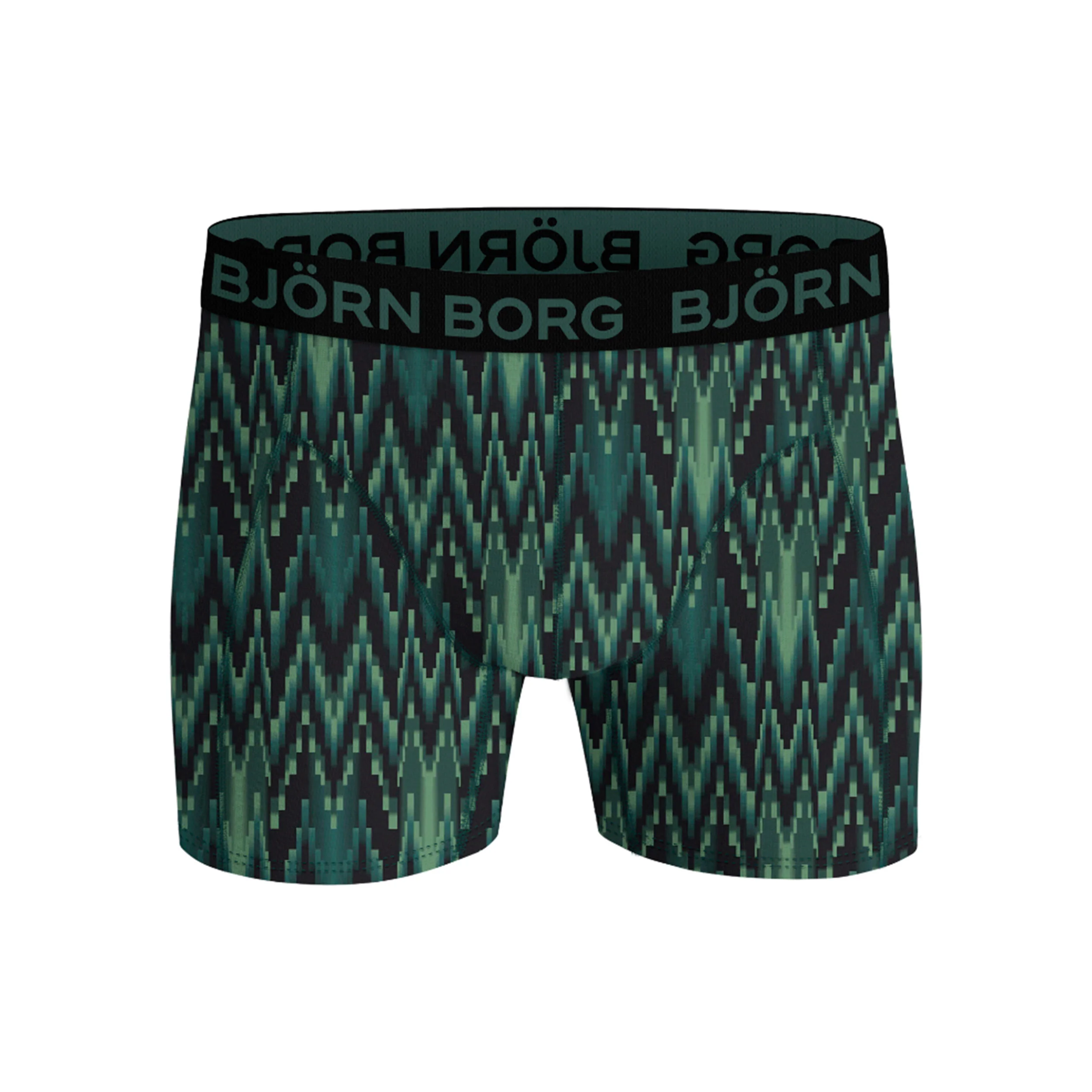 Cotton Stretch Boxer Short 3er Pack Herren - schwarz, dunkelgrün - Image 4