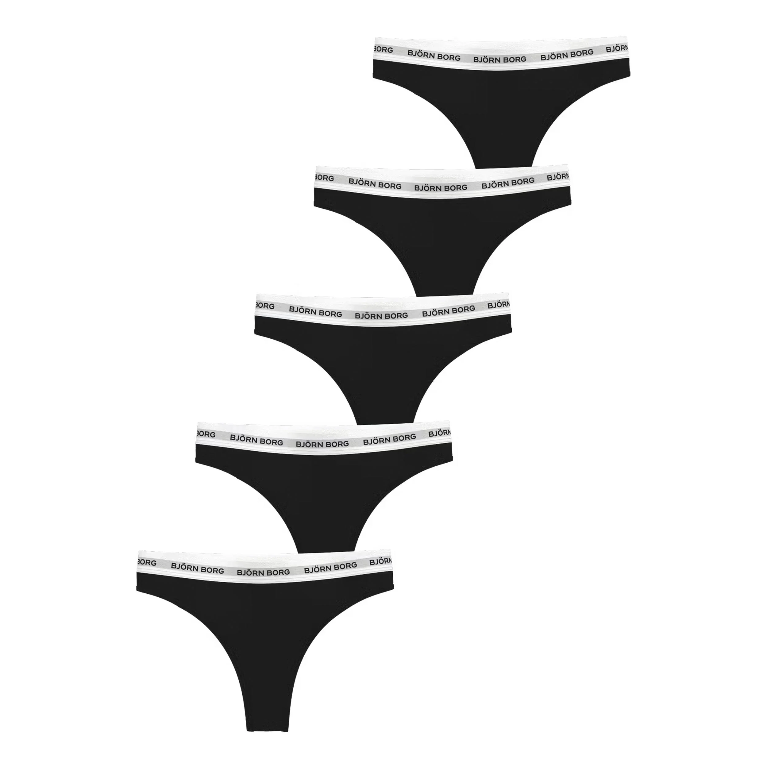 Logo String 5er Pack Damen - schwarz, weiß