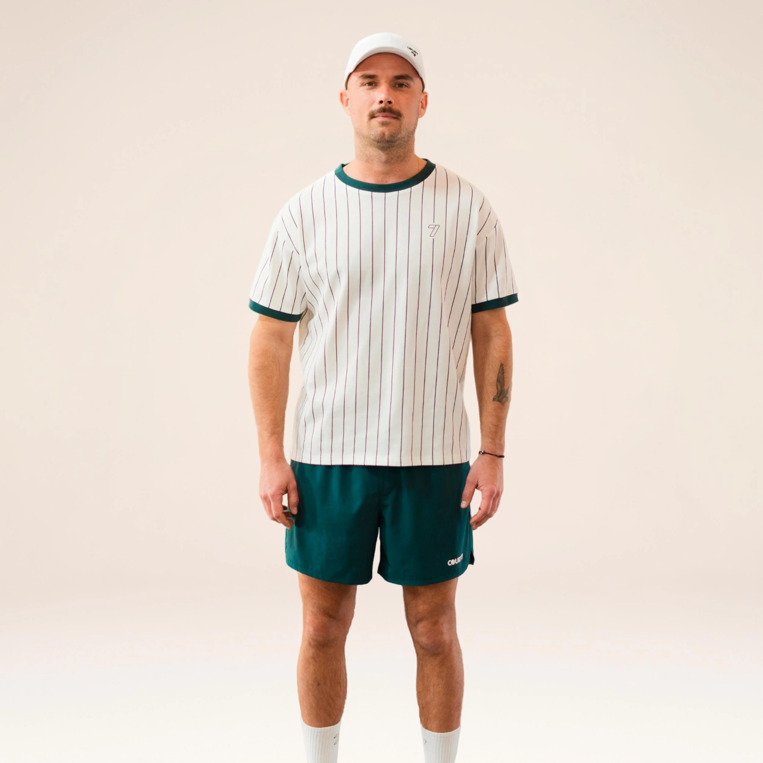 AD-IN Stripes 2.0 T-Shirt Unisex - offwhite, dunkelgrün - Image 4