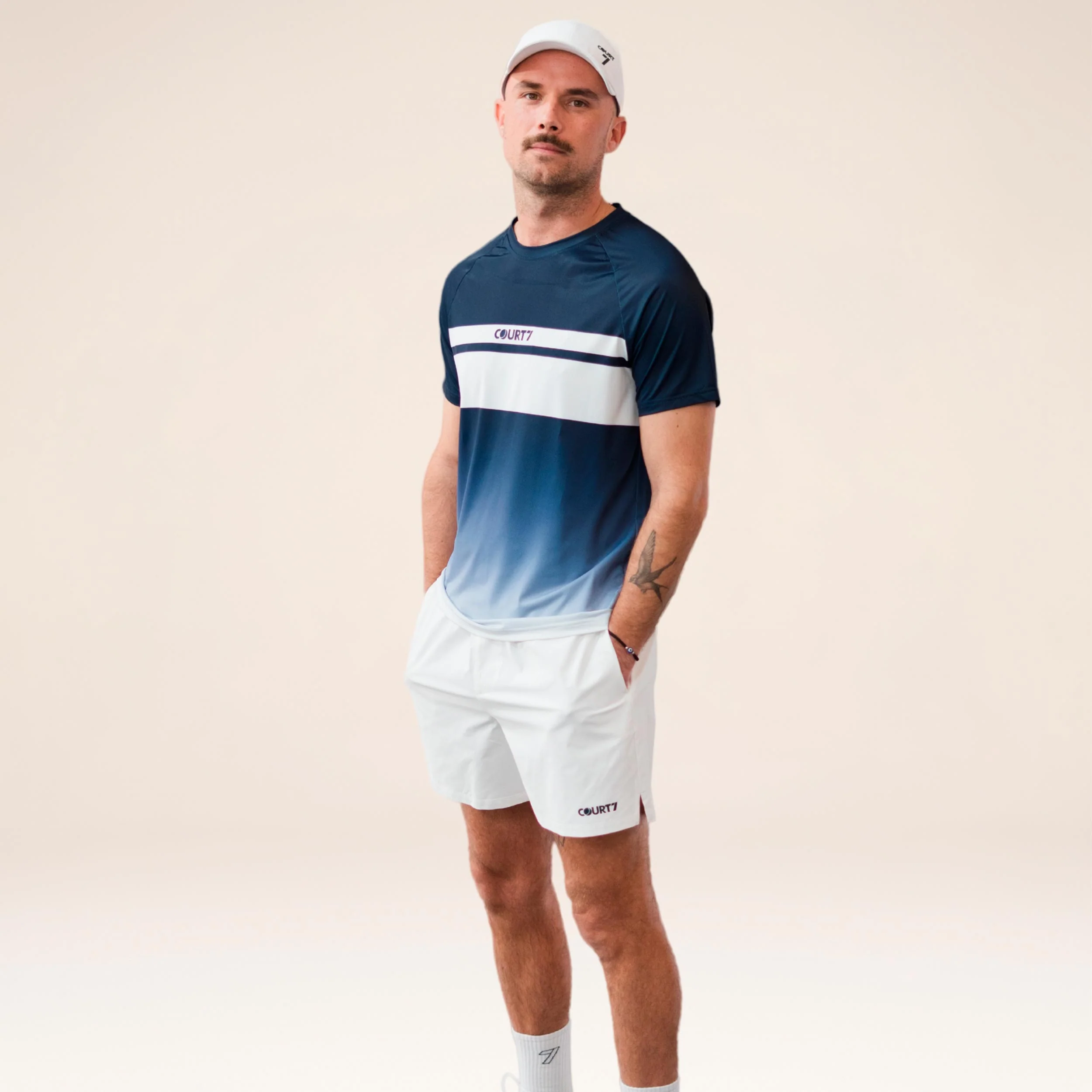 Performance Gradient Stripe T-Shirt Herren - blau - Image 3