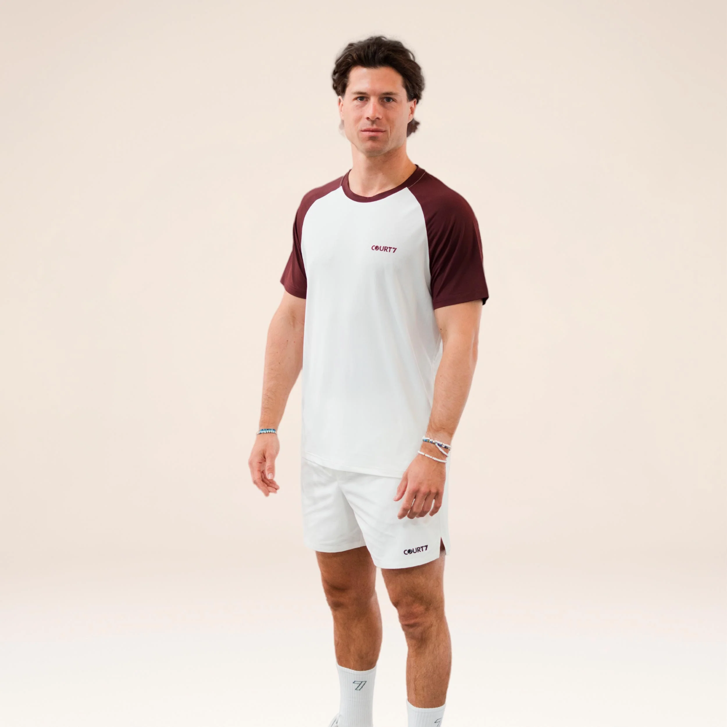 Performance Raglan Contrast T-Shirt Herren - offwhite, rot - Image 4