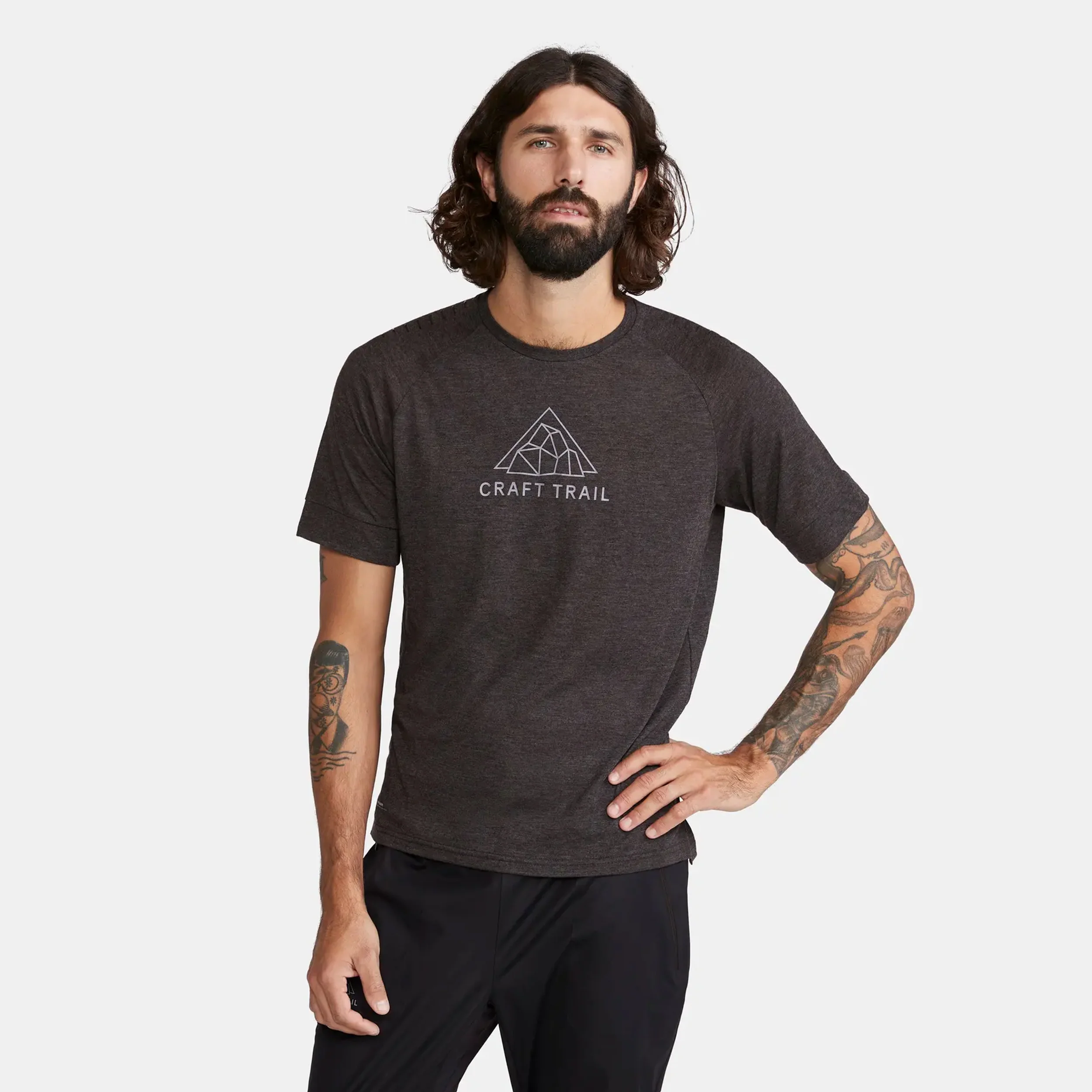 ADV Trail Wool Laufshirt Herren-Dunkelgrau - Image 2