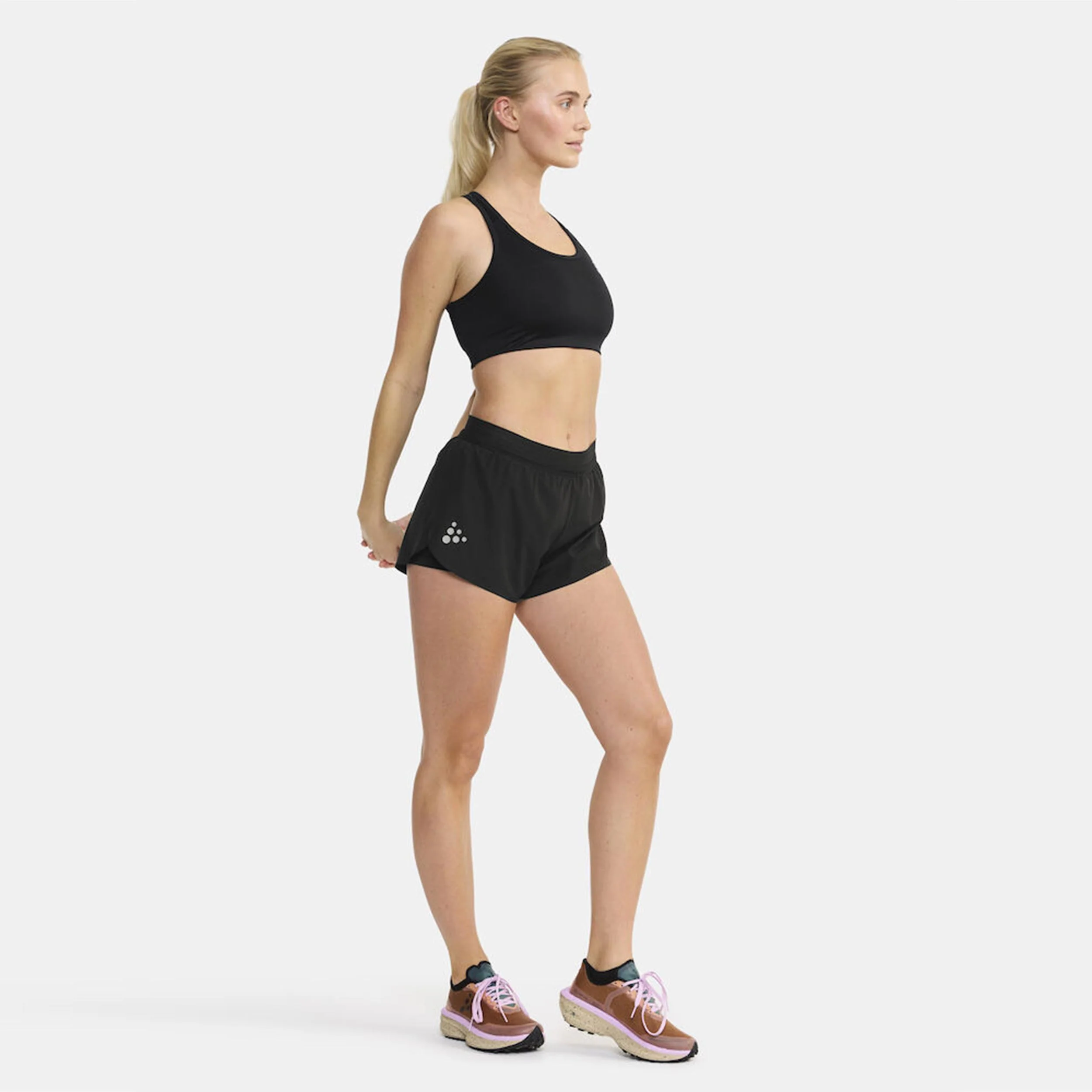 Pro Hypervent Split 2 Laufshorts Damen-Schwarz - Image 8