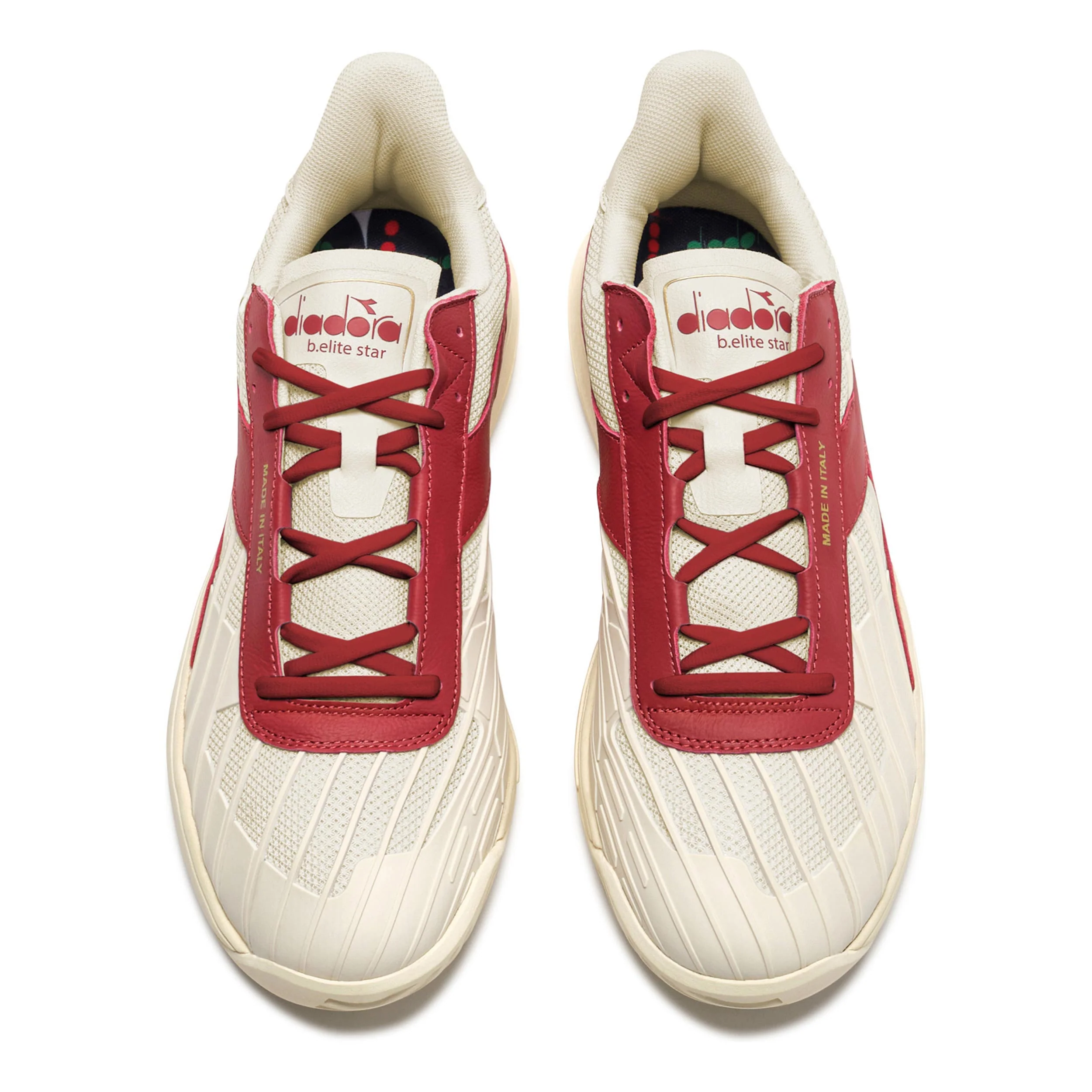 B. Elite Star made in Italy Allcourtschuh Herren-weiß, dunkelrot - Image 2