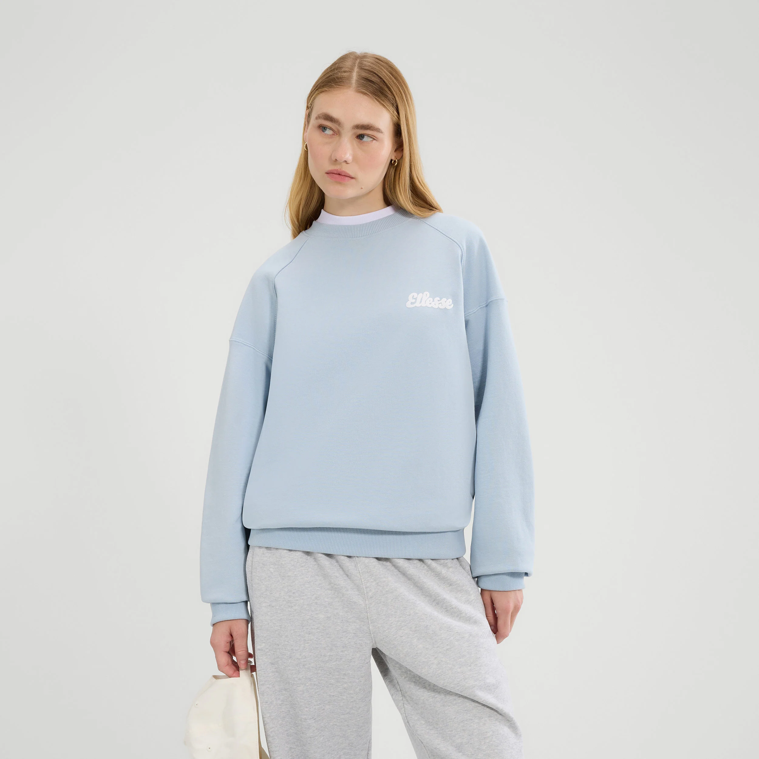 Lo Sbuffo Sweatshirt Damen-Hellblau,Weiß
