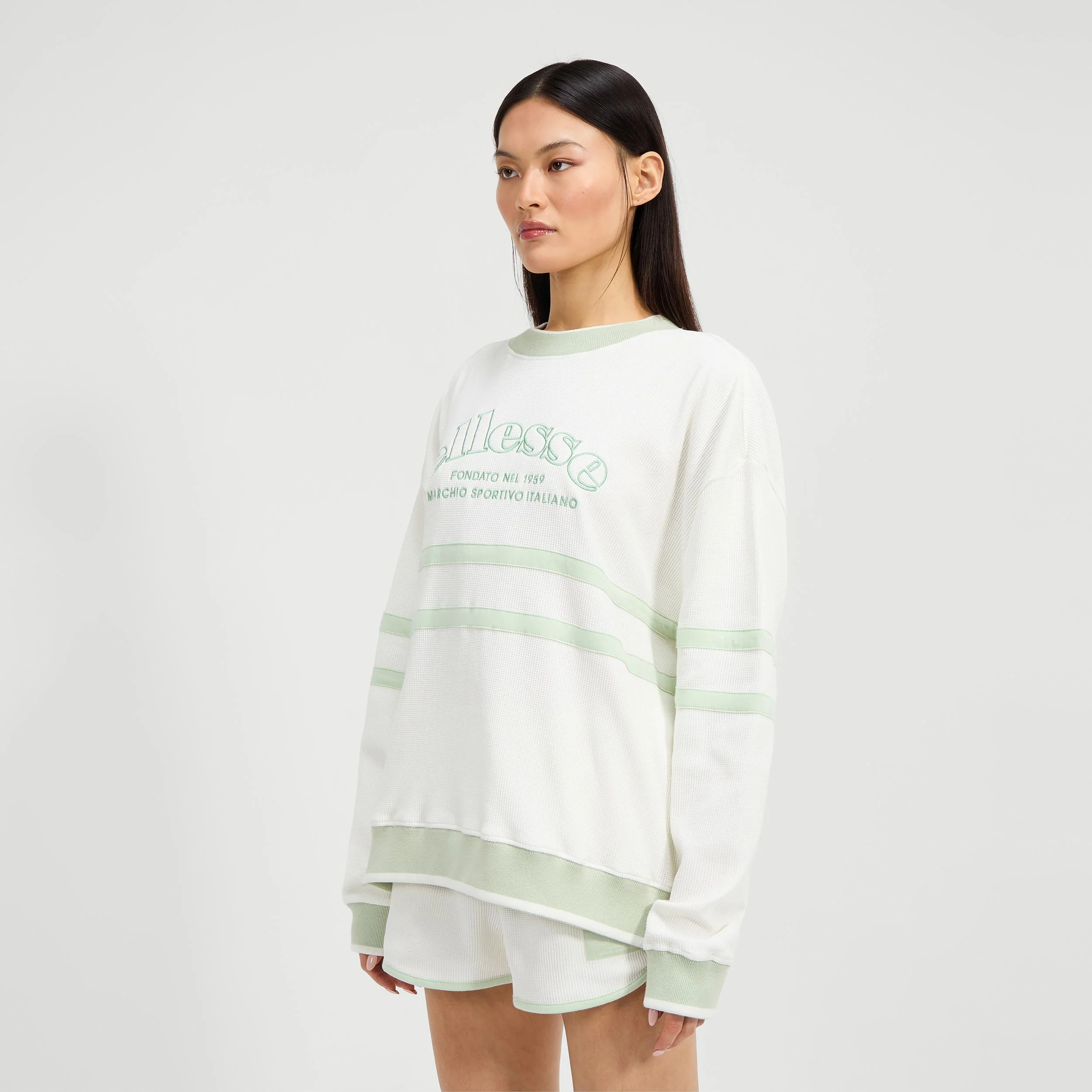 Manigod Sweatshirt Damen-Creme,Salbei - Image 3
