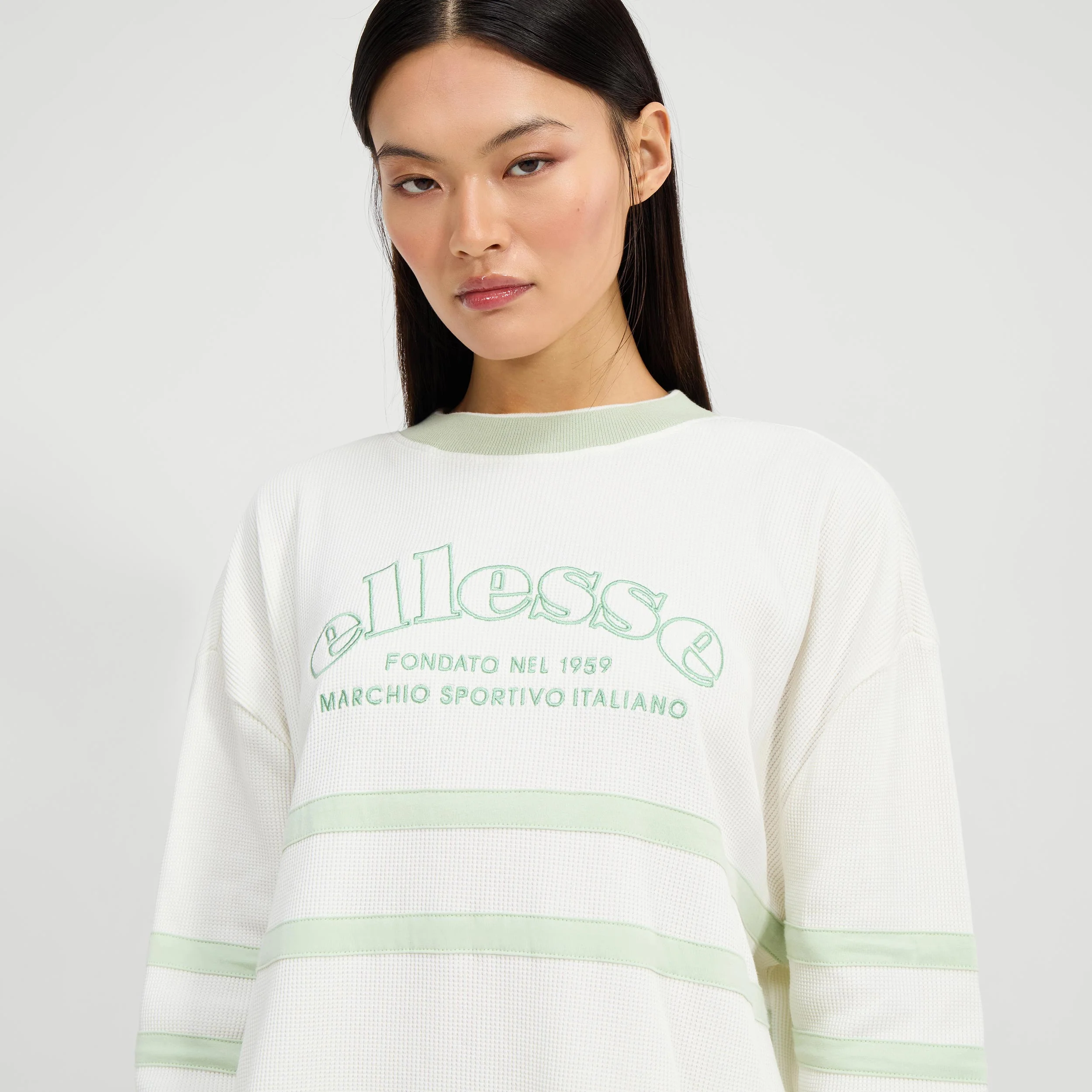Manigod Sweatshirt Damen-Creme,Salbei - Image 4