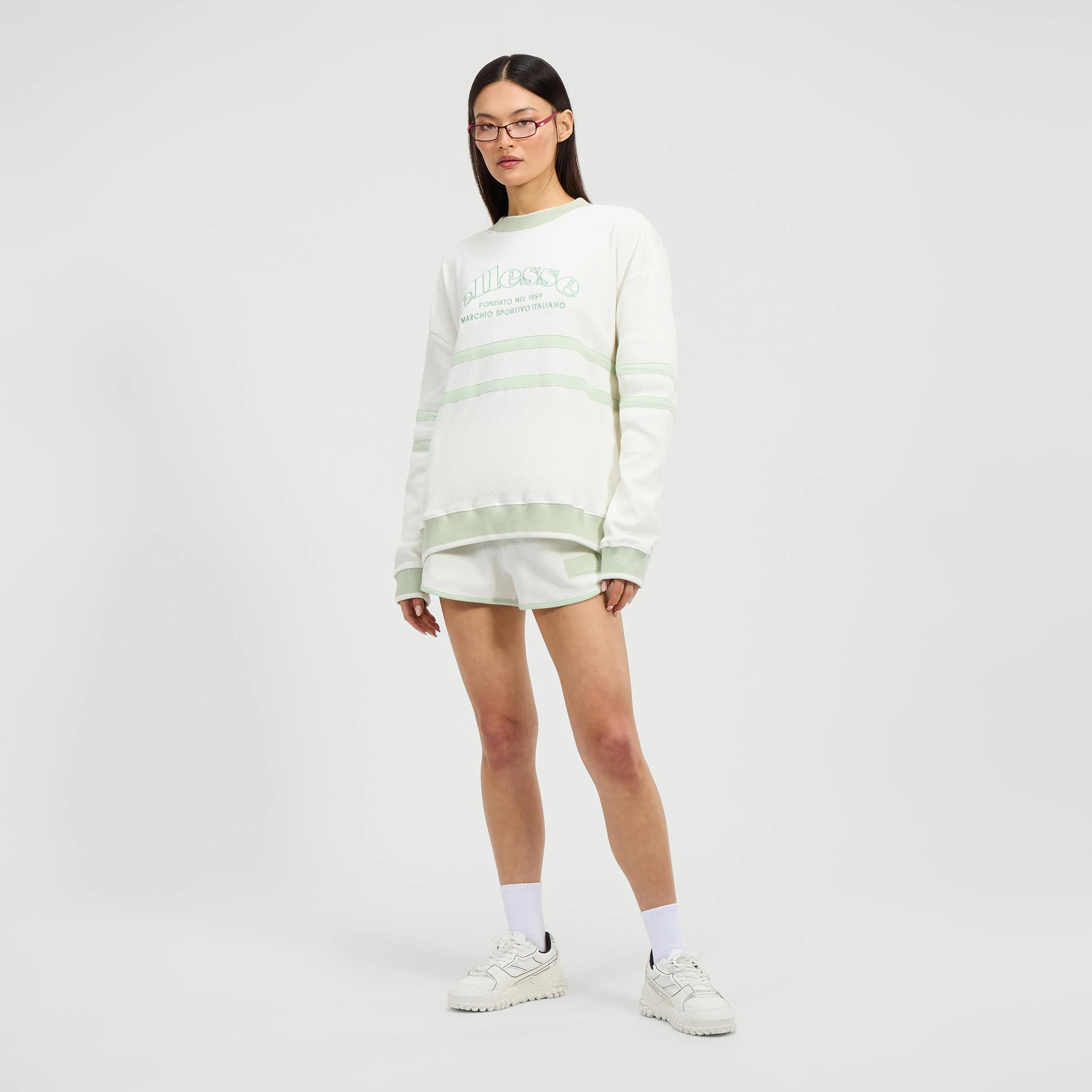 Manigod Sweatshirt Damen-Creme,Salbei - Image 5