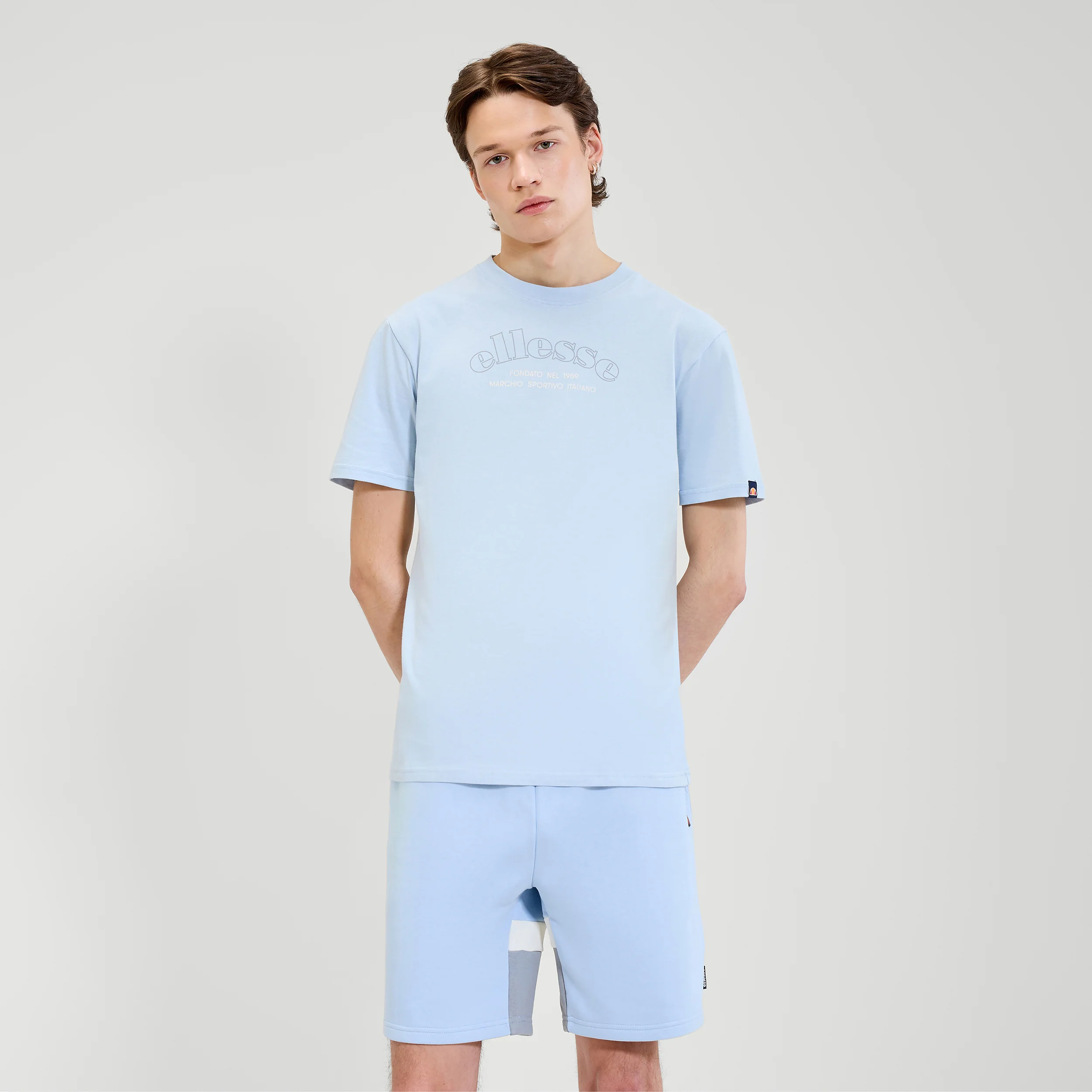 Quesco T-Shirt Herren-Hellblau