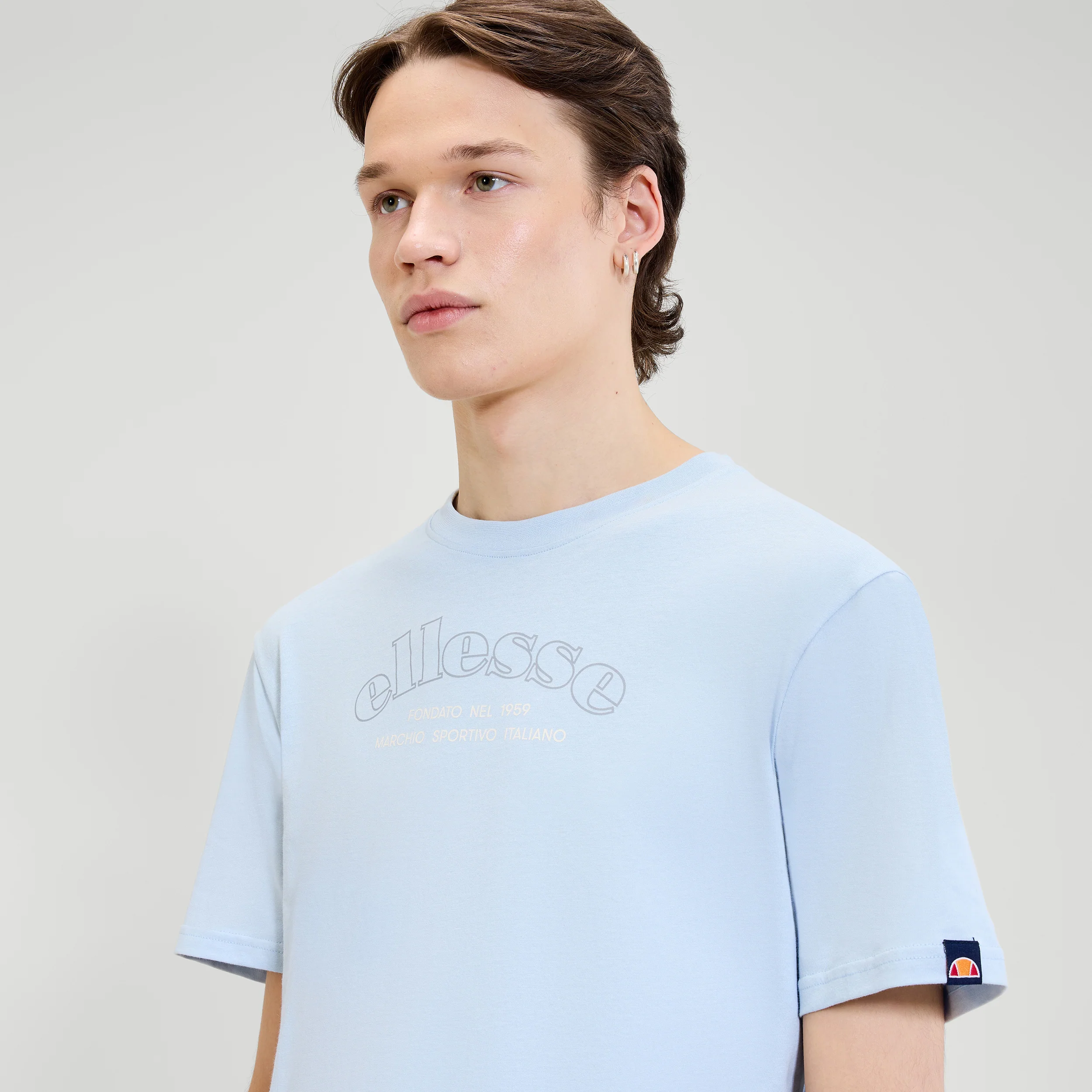 Quesco T-Shirt Herren-Hellblau - Image 3