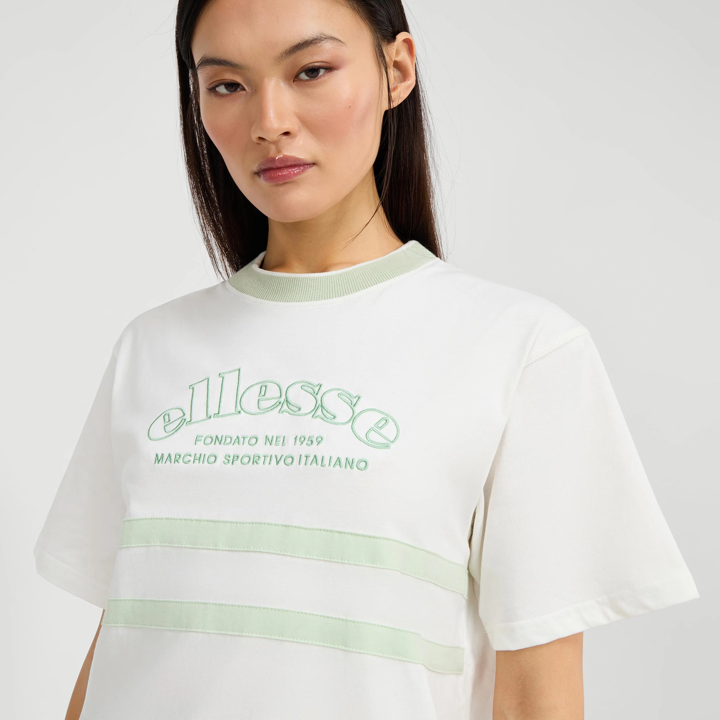Thones T-Shirt Damen-Creme,Salbei - Image 4