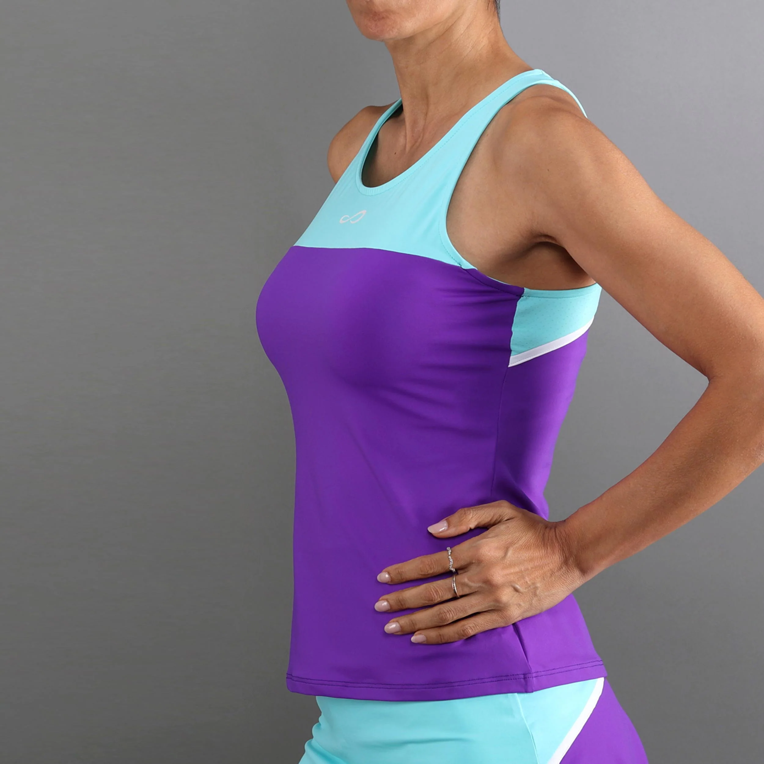 Bloom Tank-Top Damen-lila, türkis - Image 3