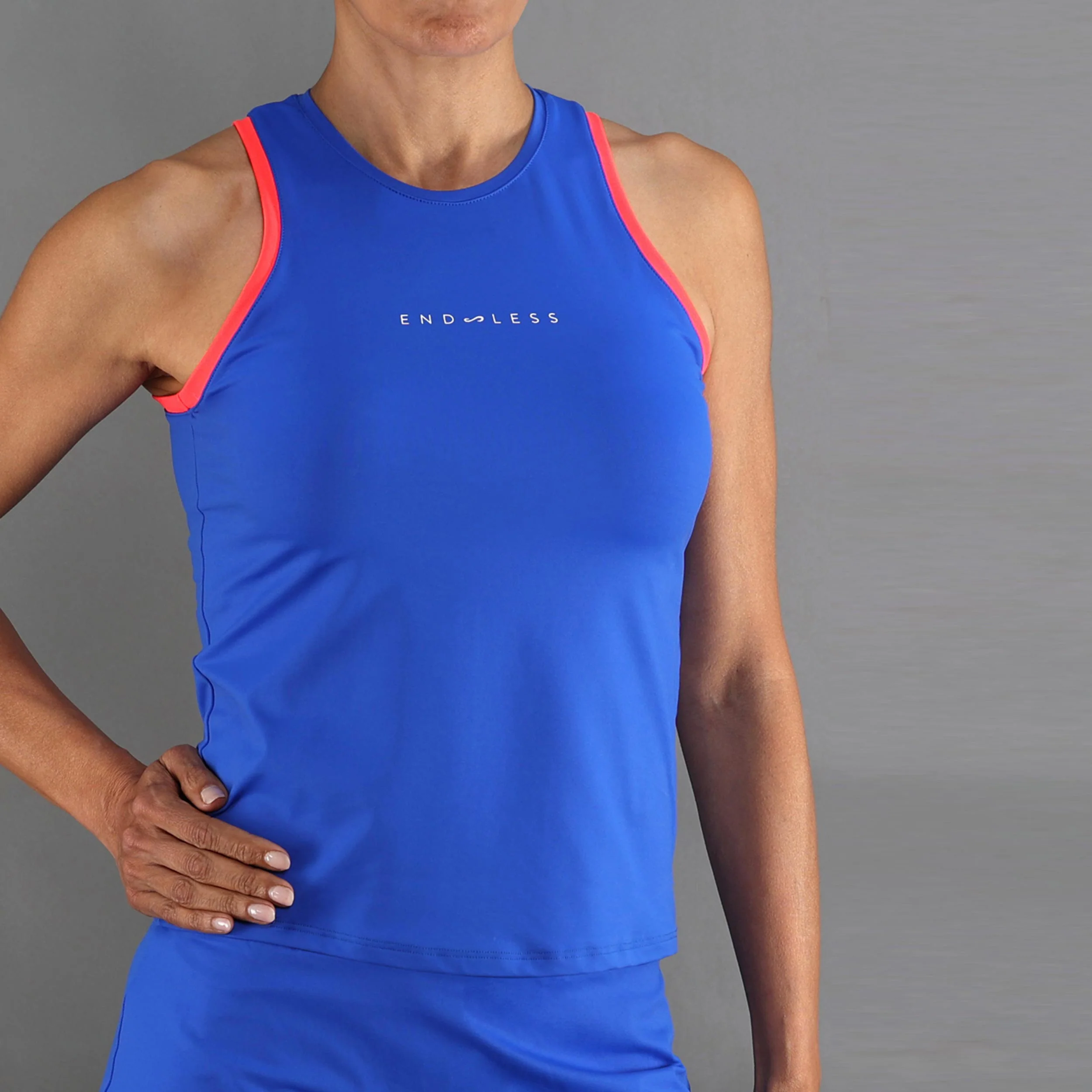 Essential Tank-Top Damen-blau, orange - Image 3