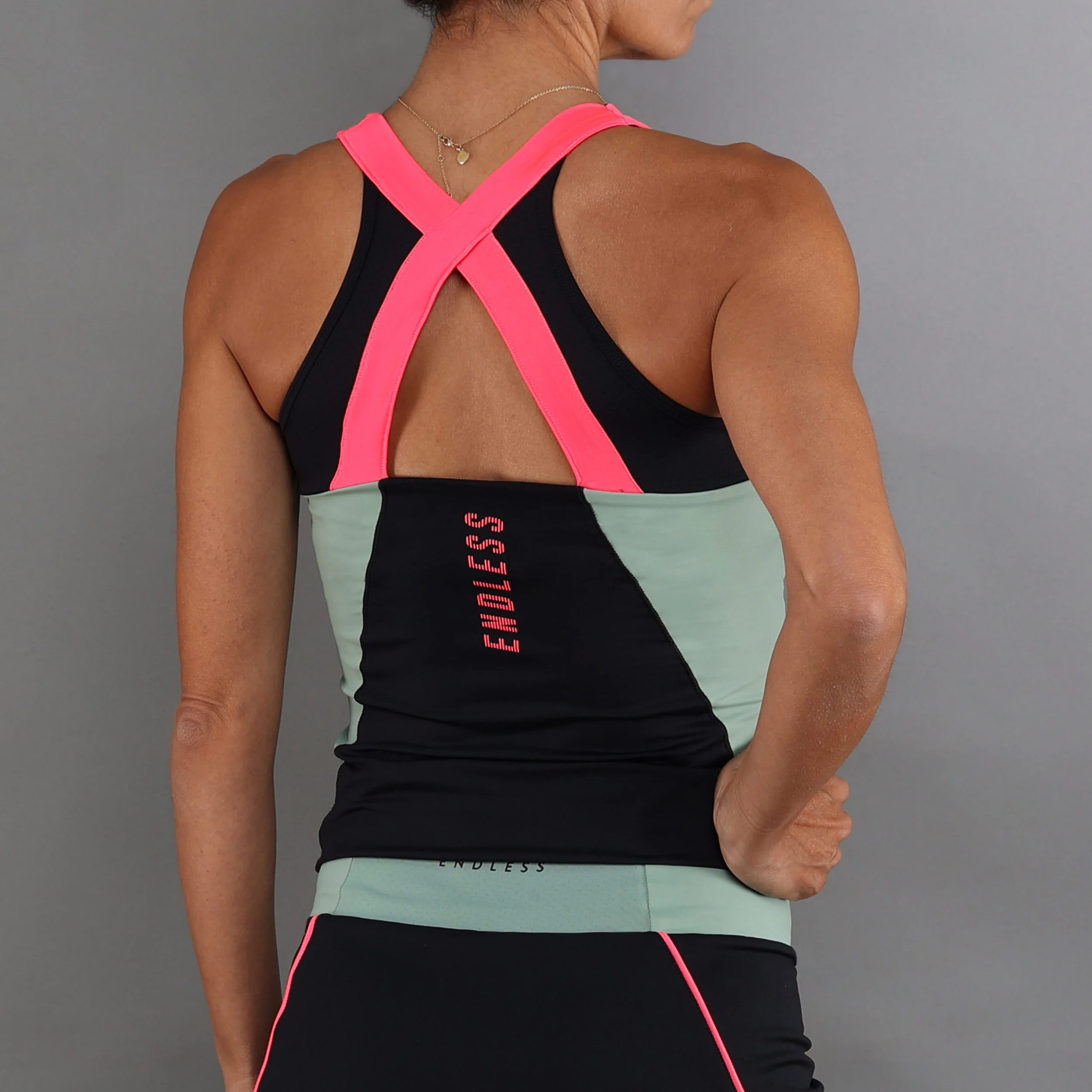 Grace Tank-Top Damen-Schwarz,Grün - Image 2
