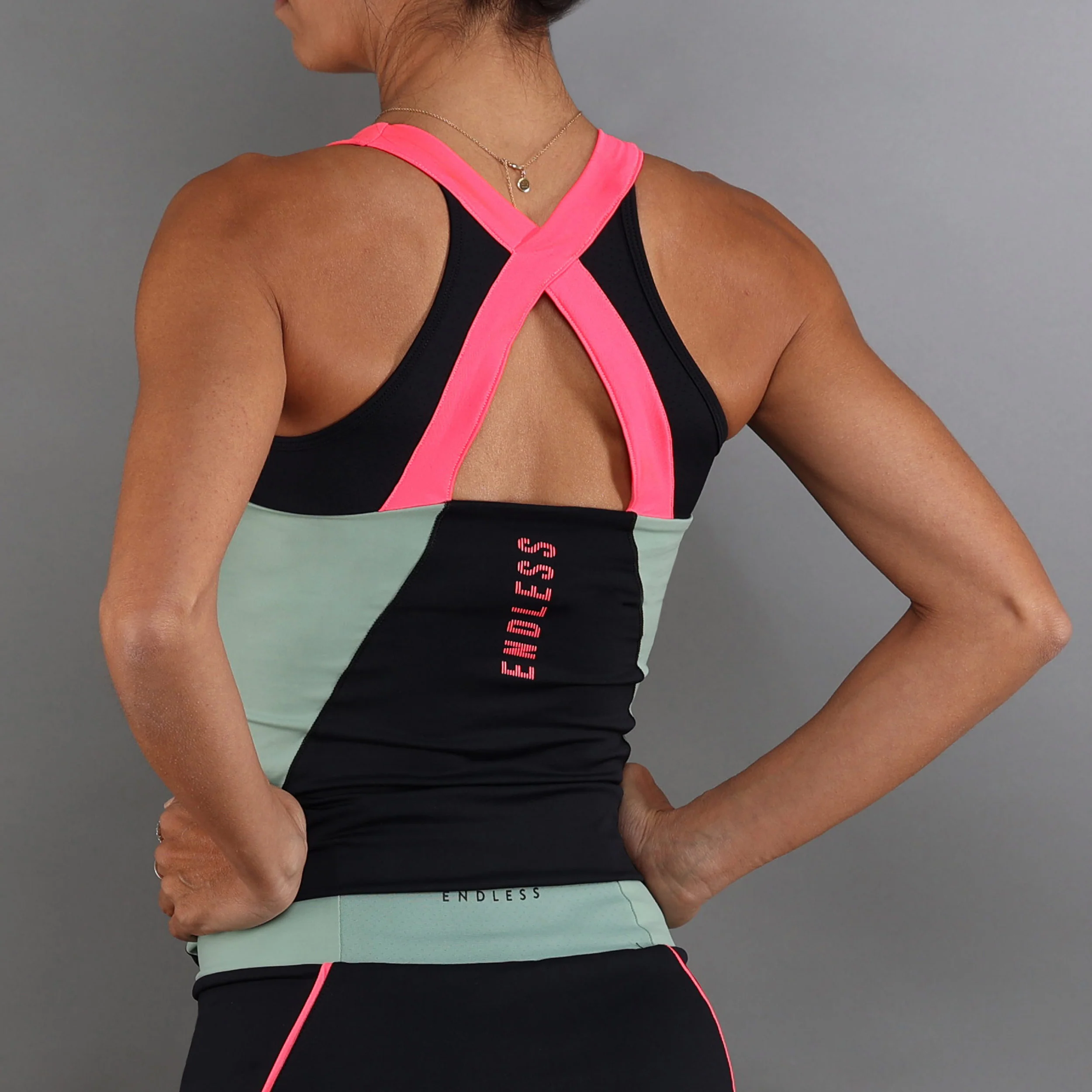 Grace Tank-Top Damen-Schwarz,Grün - Image 5