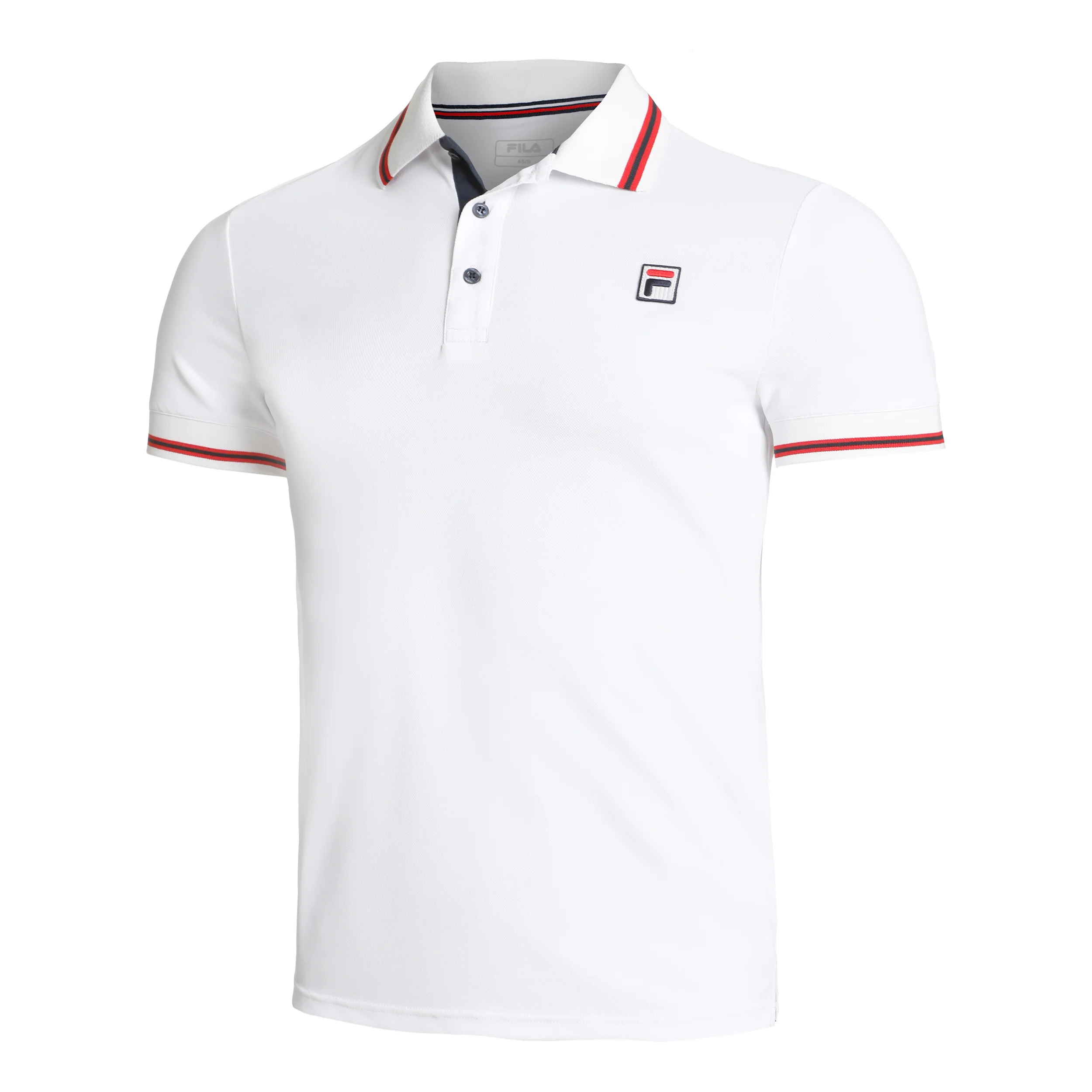 Core Button Piro Polo Herren-Weiß,Rot