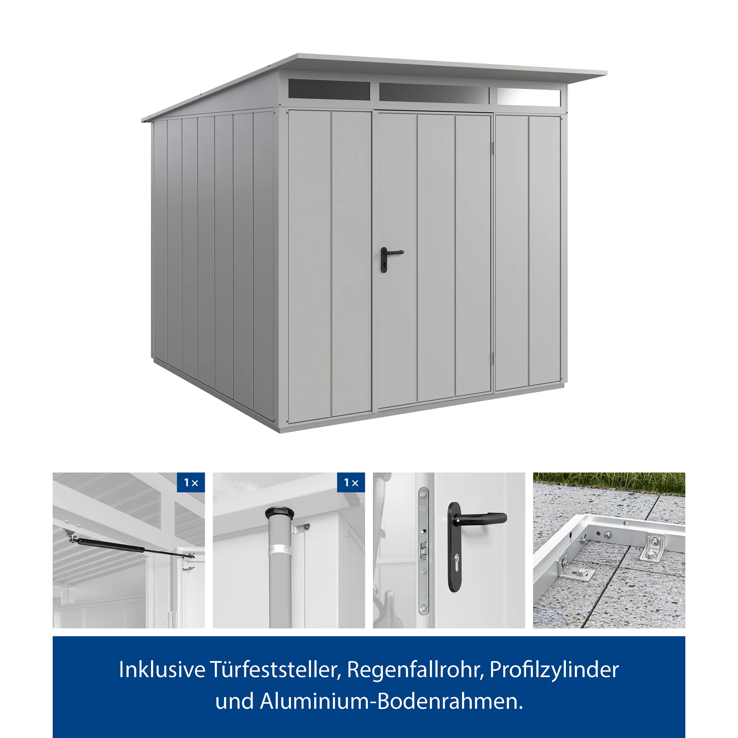 Set Berry Modern-P,Typ 2 Gerätehaus-Weißaluminium - Image 3