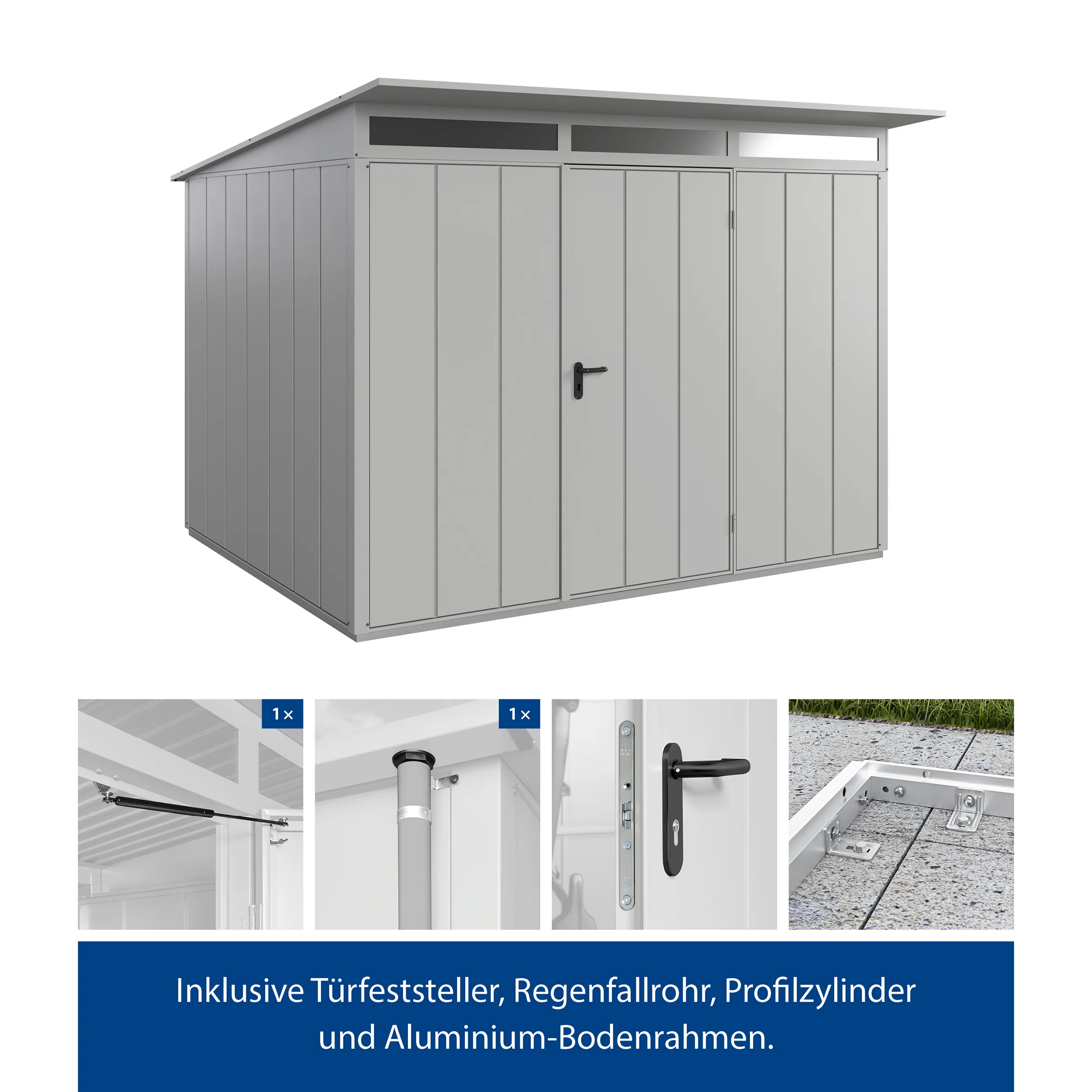 Set Berry Modern-P,Typ 3 Gerätehaus-Weißaluminium - Image 3