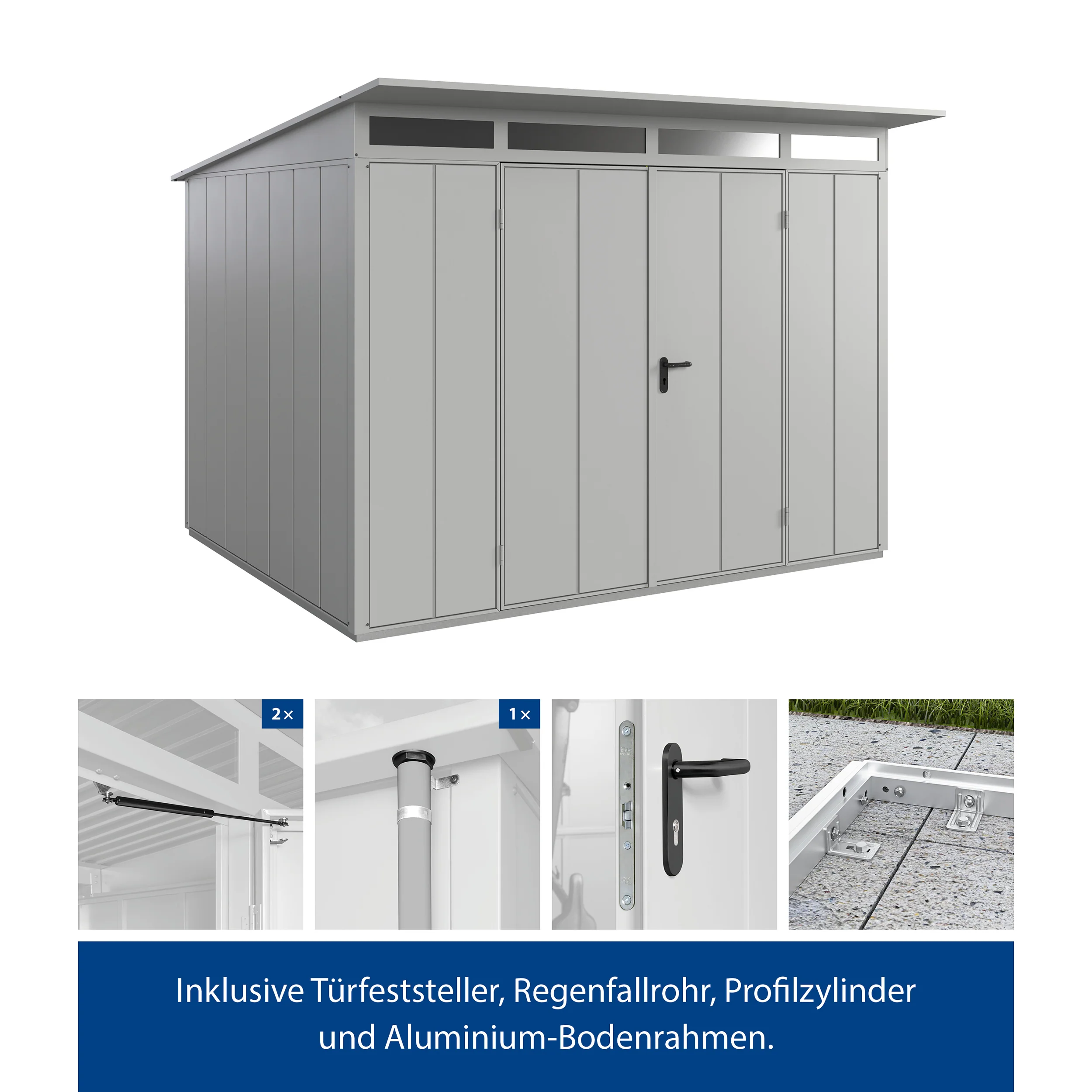Set Berry Modern-P,Typ 3 Gerätehaus-Weißaluminium - Image 3