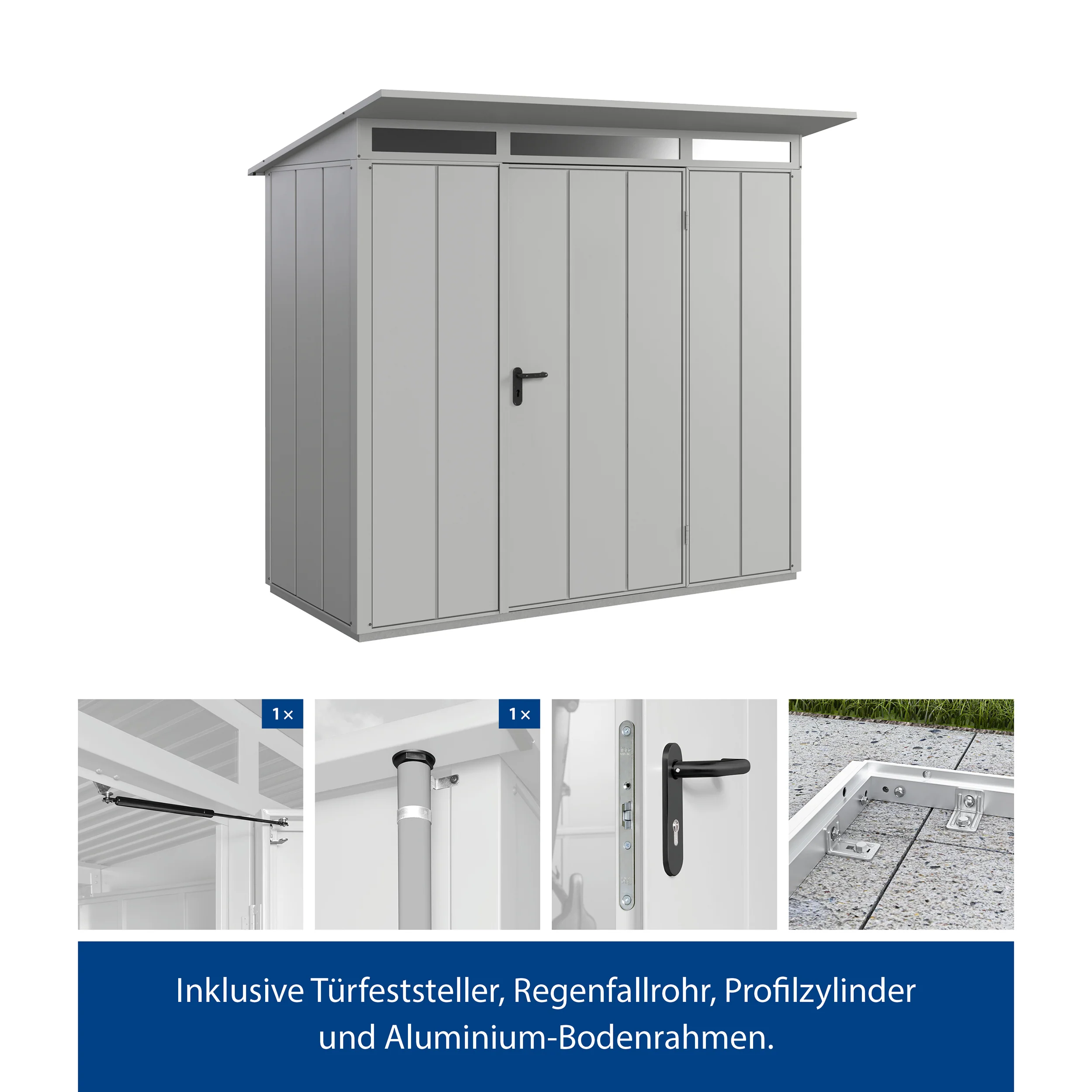 Set Berry Modern-P,Typ1 Gerätehaus-Weißaluminium - Image 3