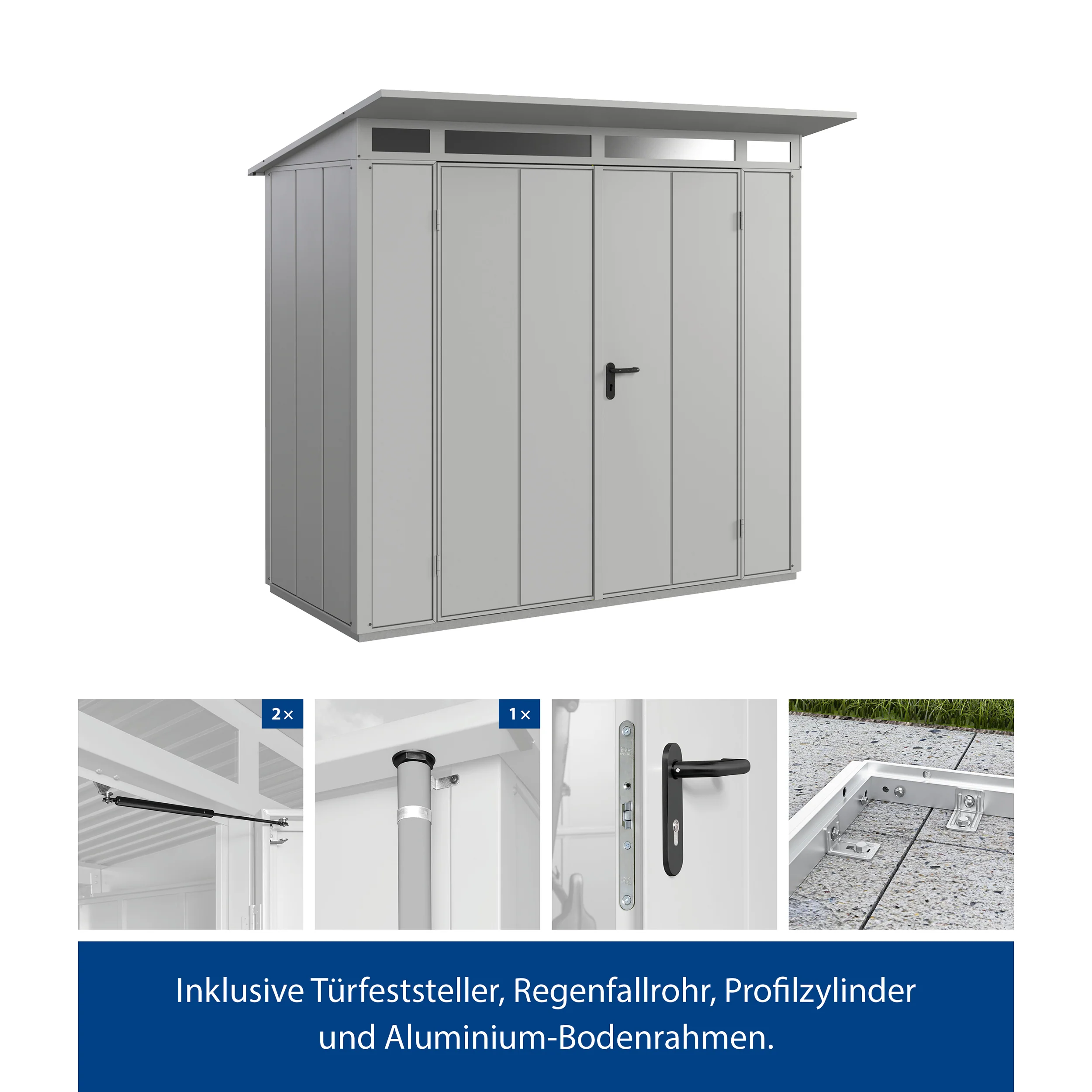 Set Berry Modern-P,Typ1 Gerätehaus-Weißaluminium - Image 3