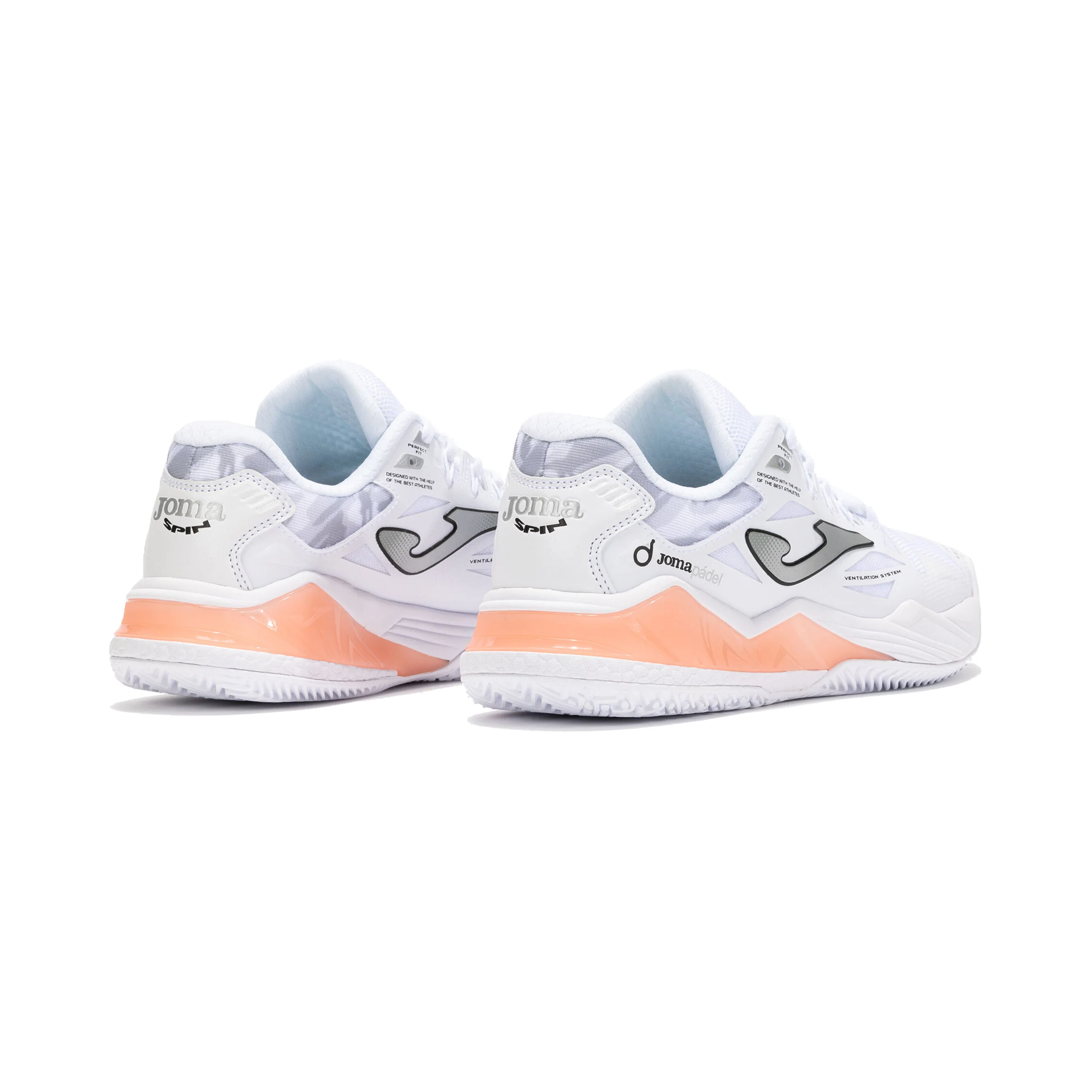 Spin Padelschuh Damen - weiß, koralle - Image 4
