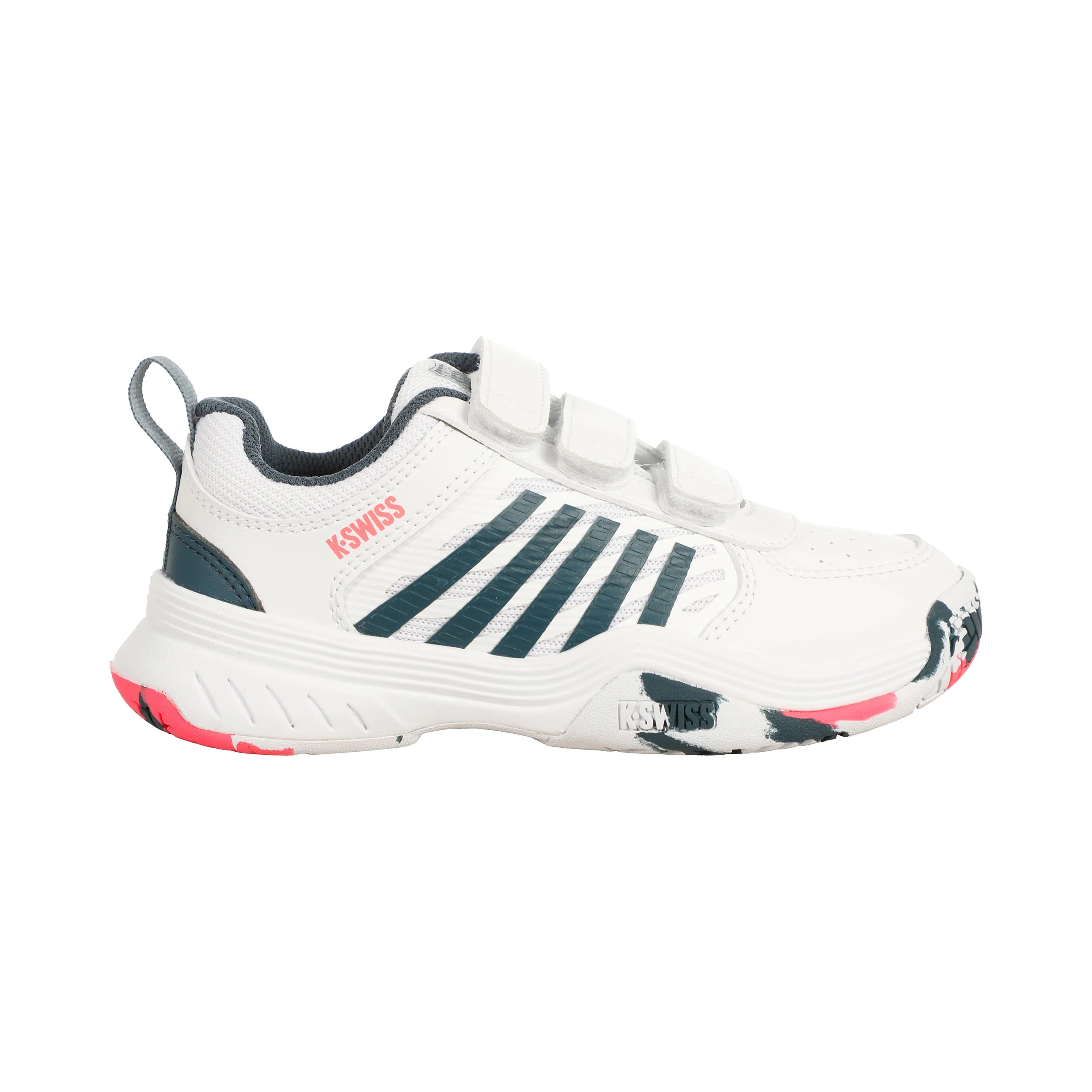 Court Express 2 Strap Allcourtschuh Kinder-Weiß,Petrol