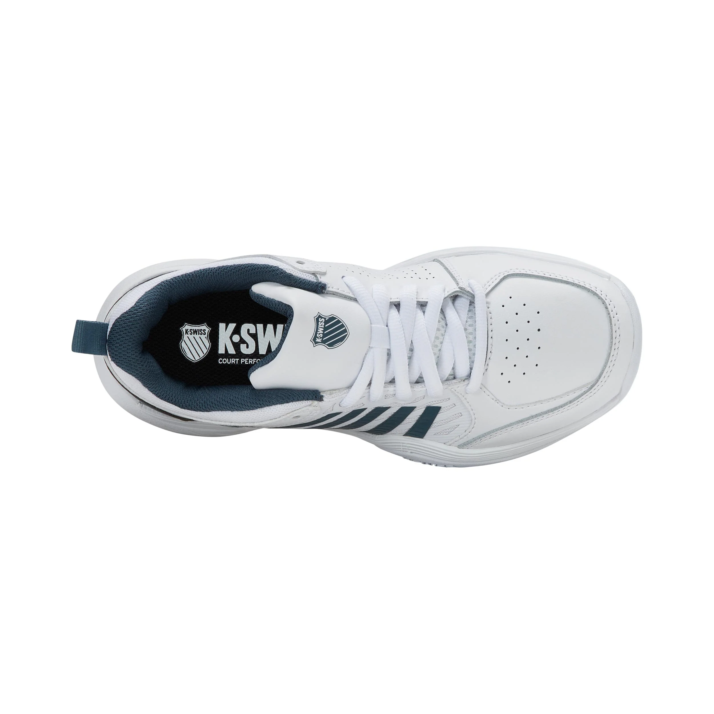 Court Express 2 Teppichschuh Kinder-Weiß,Petrol - Image 3