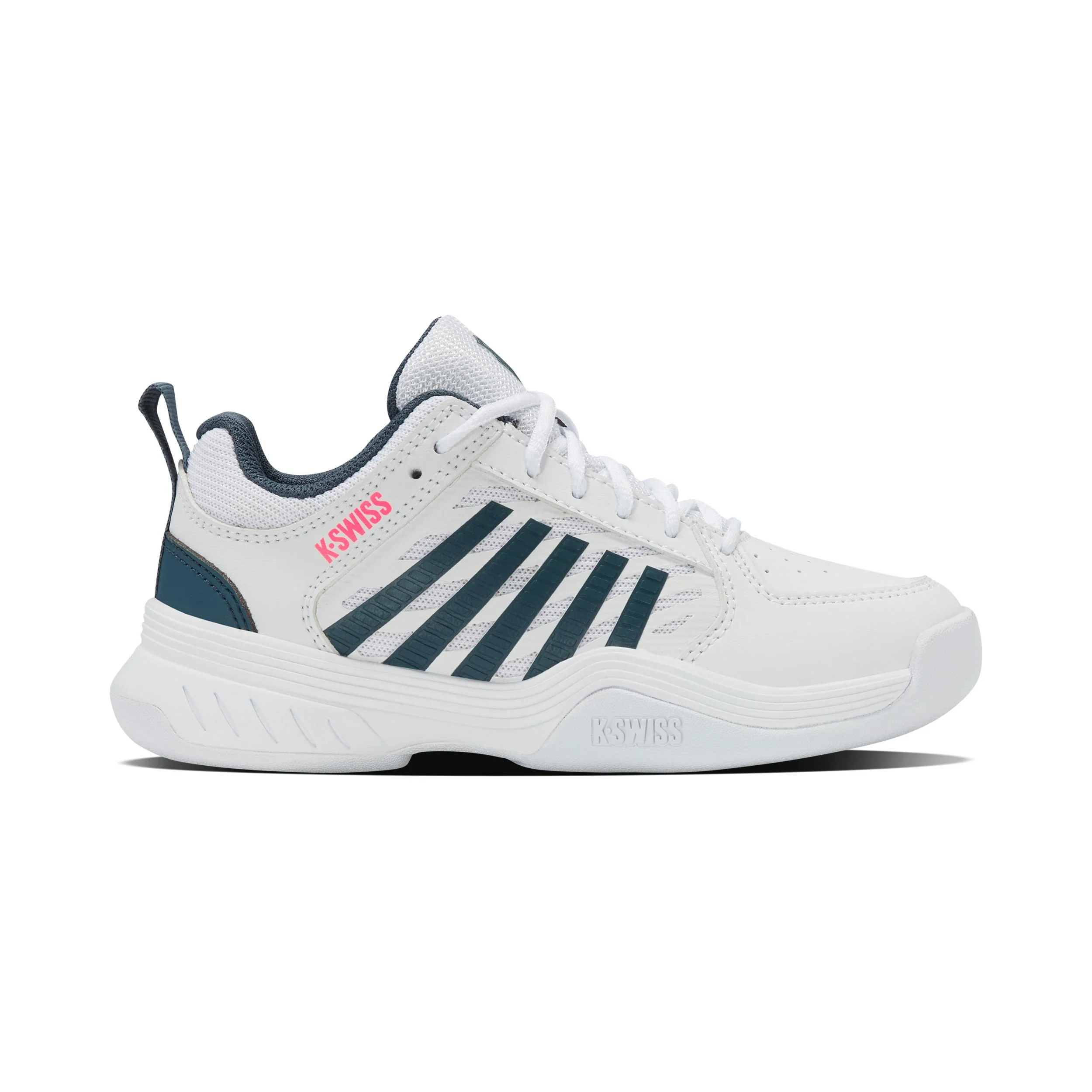 Court Express 2 Teppichschuh Kinder-Weiß,Petrol