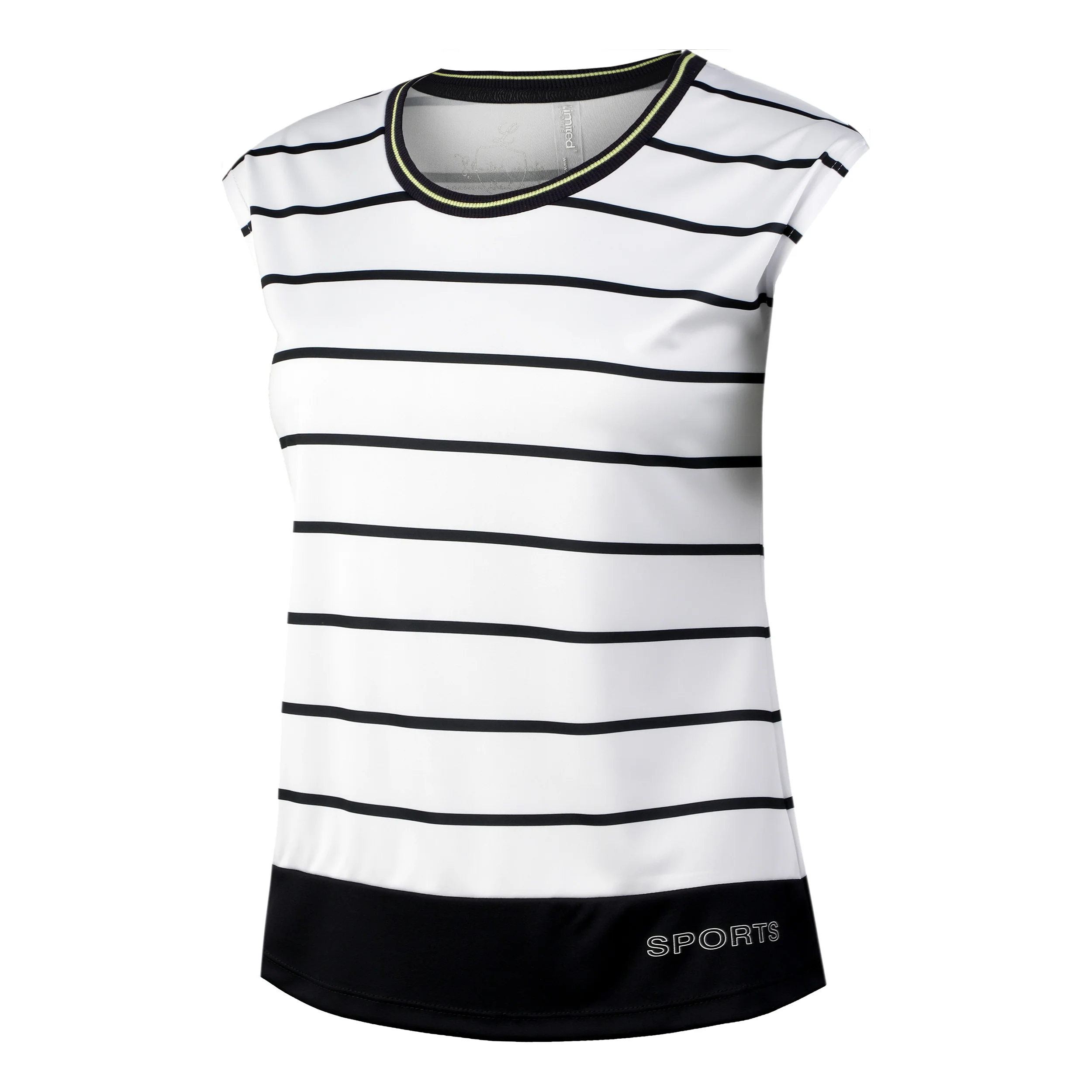 Capsleeve Sports T-Shirt Damen - weiß, blau