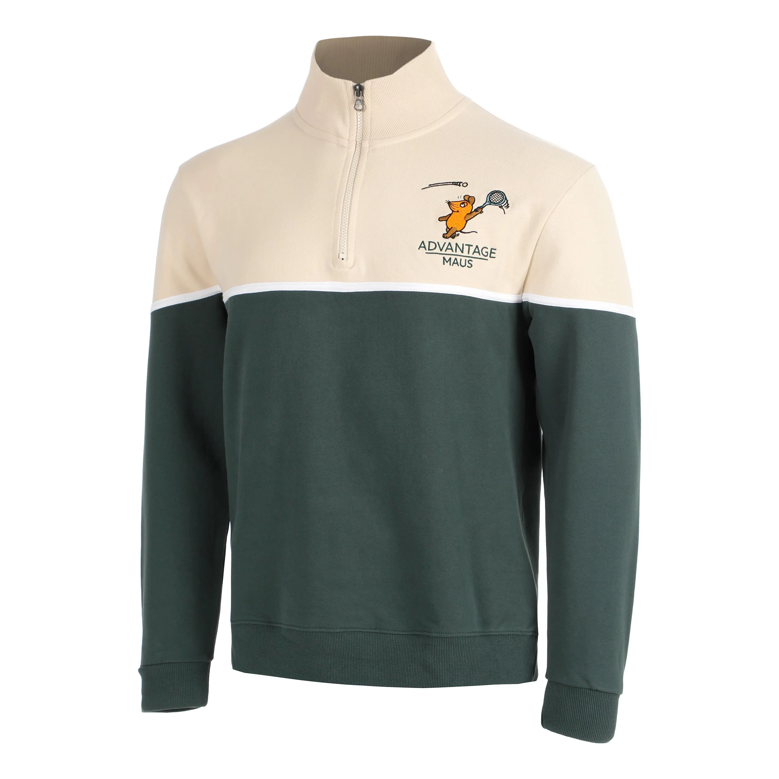 Maus Tennis Sweatshirt Unisex - creme, grün