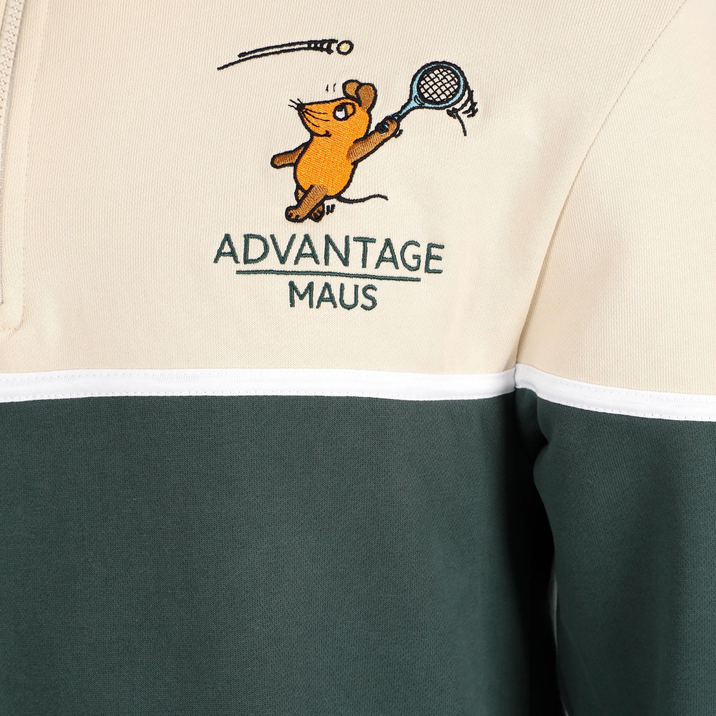 Maus Tennis Sweatshirt Unisex - creme, grün - Image 3