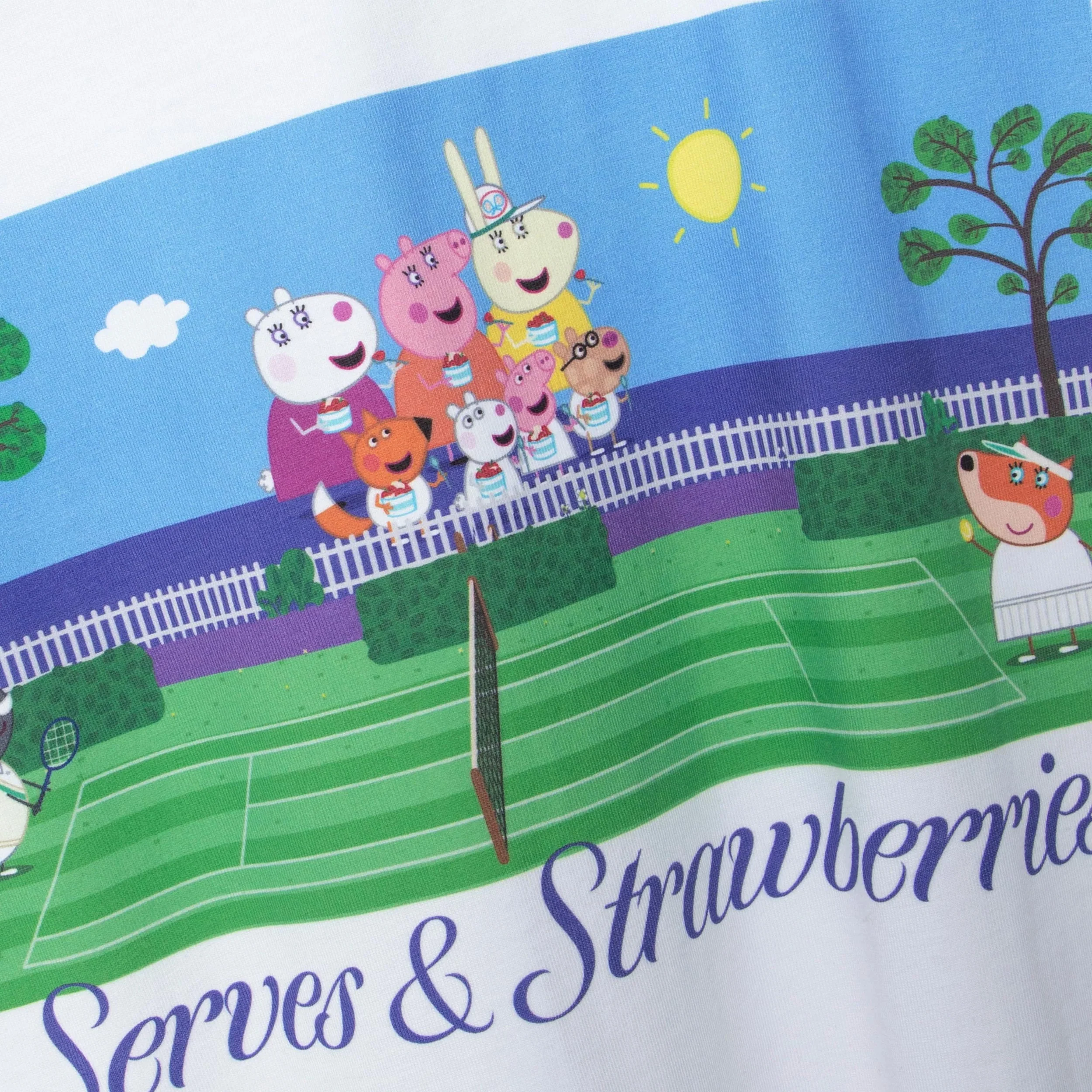 Peppa Pig Serves & Strawberries – '94 Campus T-Shirt Unisex - weiß - Image 5