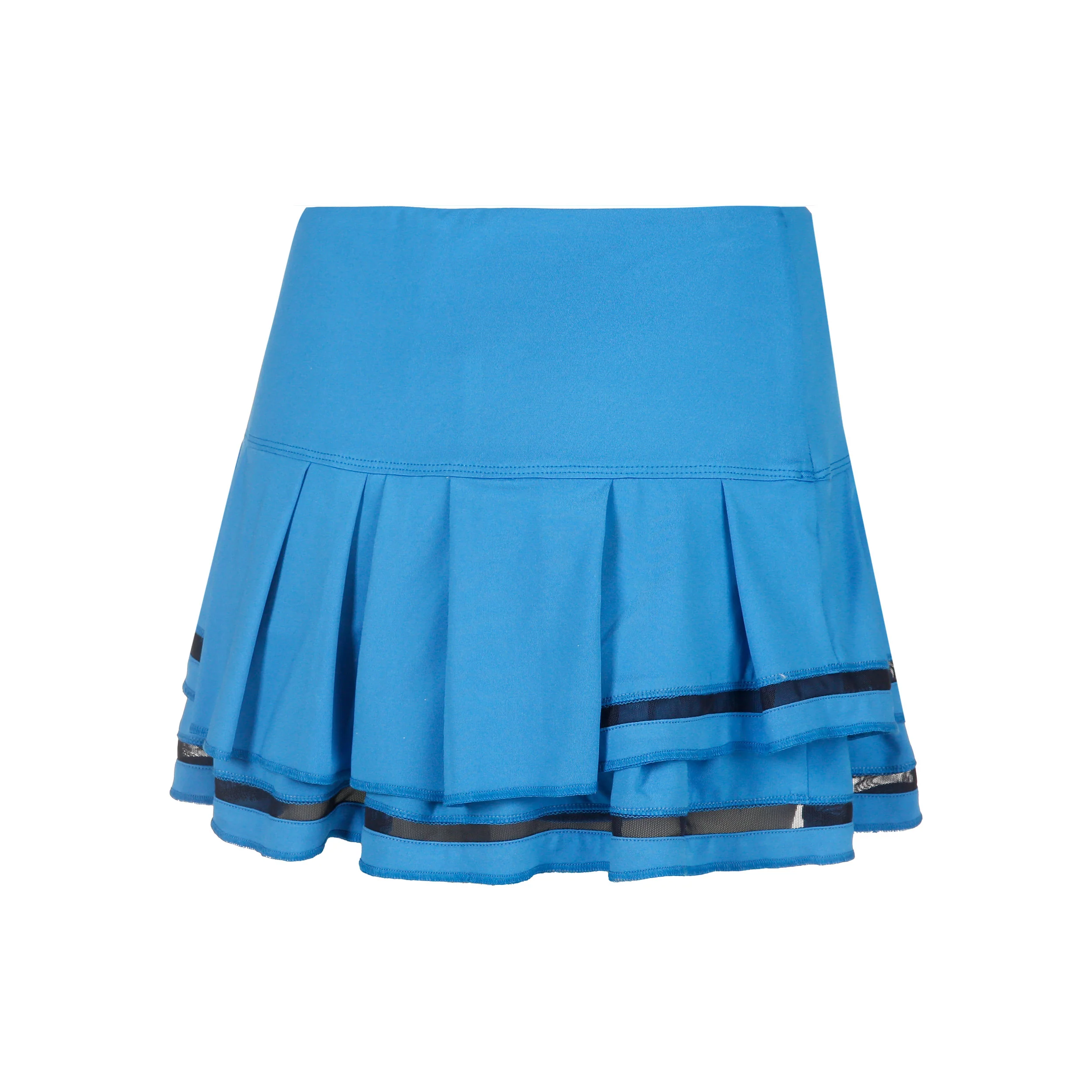 Long Pleat Tier Rock Damen-Blau,Schwarz - Image 2