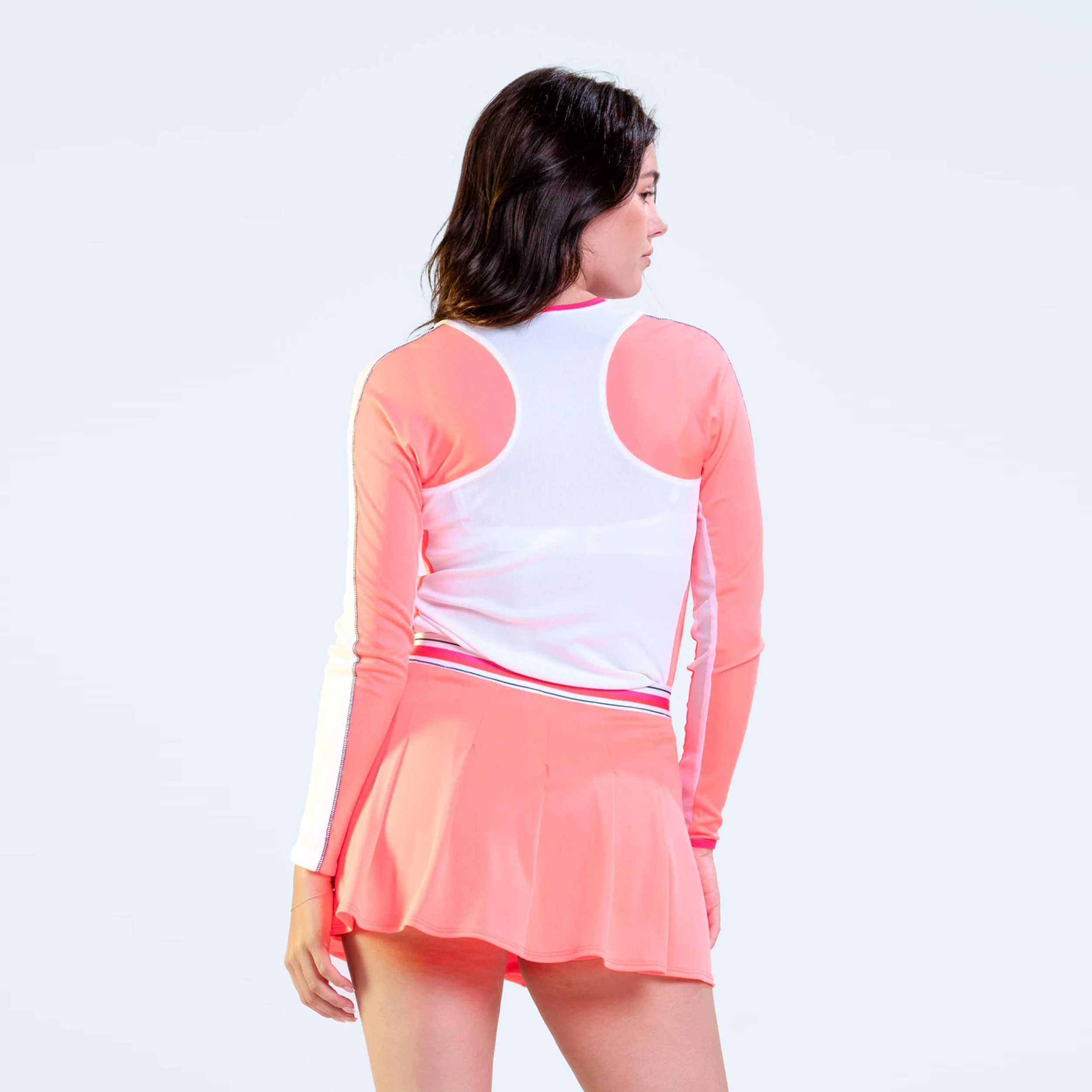 Topspin Longsleeve Damen - weiß, pink - Image 2