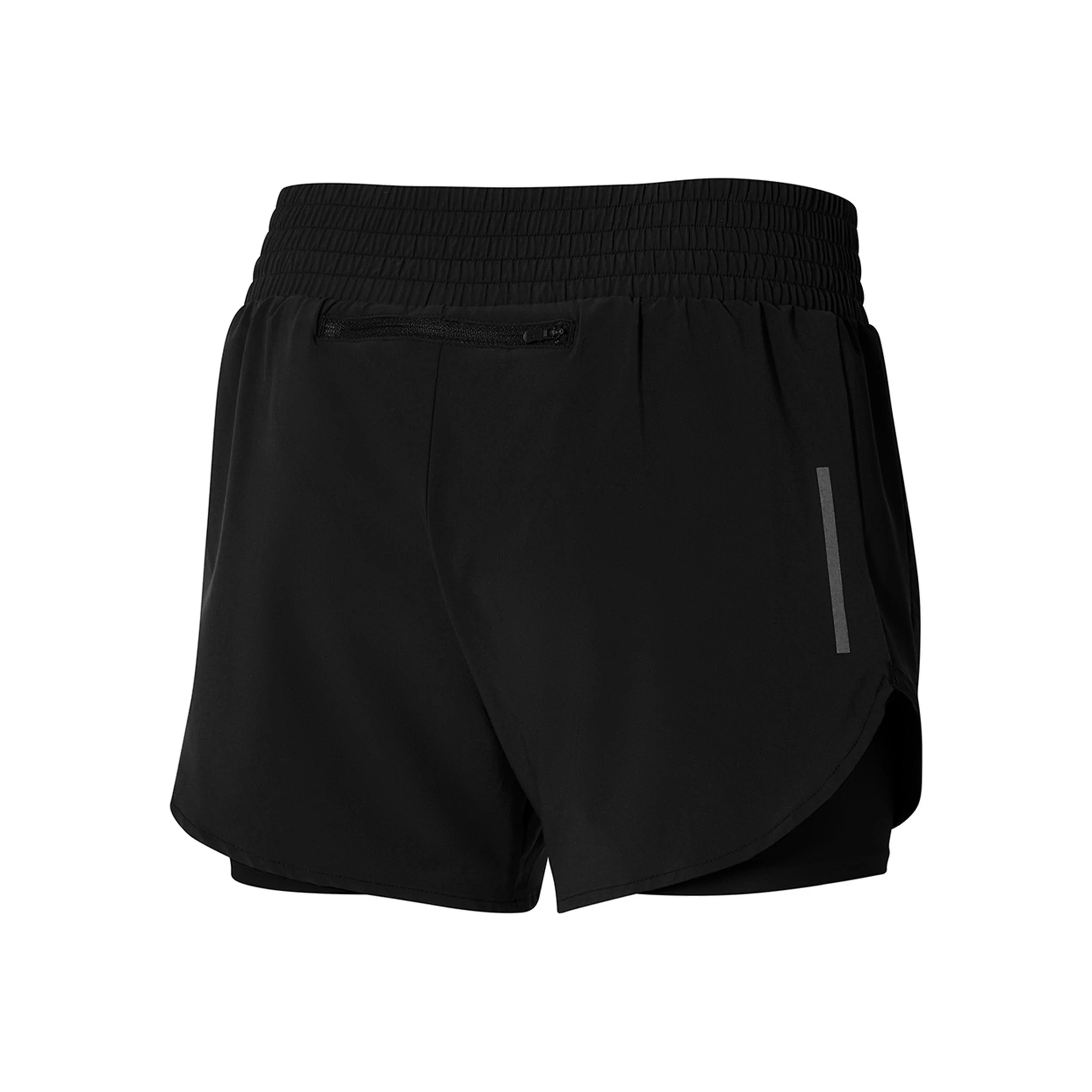 2in1 4.5 Laufshorts Damen-Schwarz - Image 2