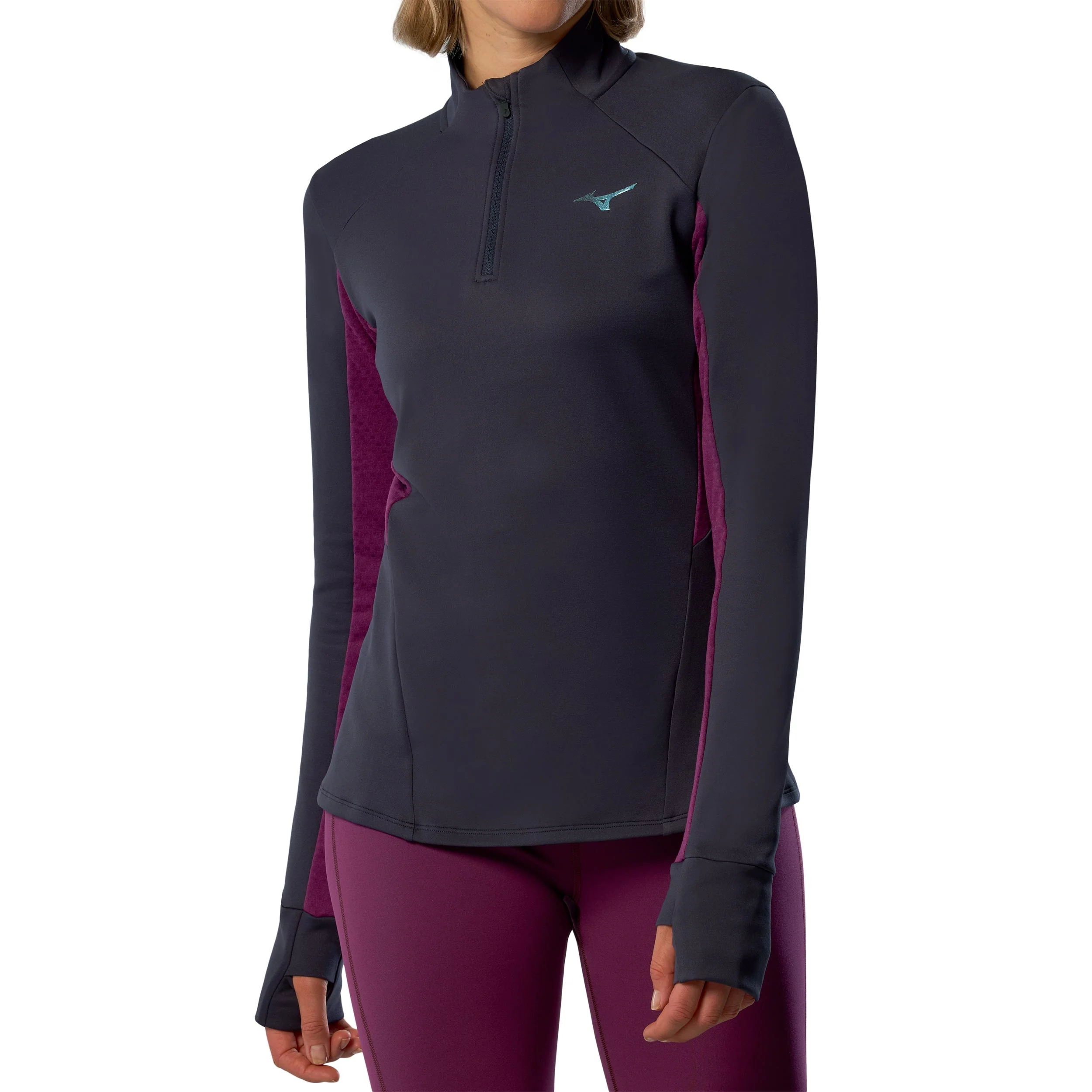 Active Warmalite Half Zip Laufshirt Damen-Blau - Image 6