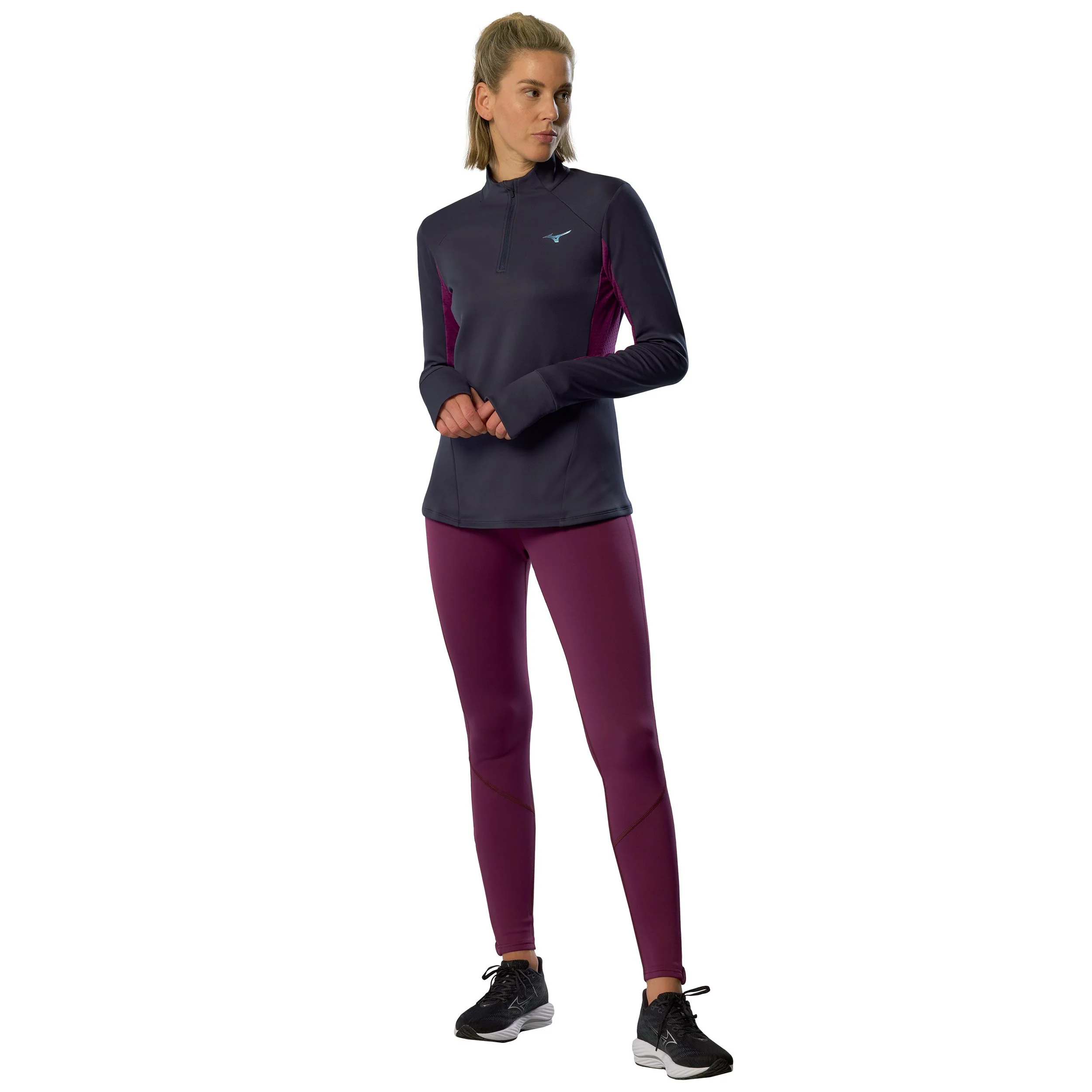 Active Warmalite Half Zip Laufshirt Damen-Blau - Image 8