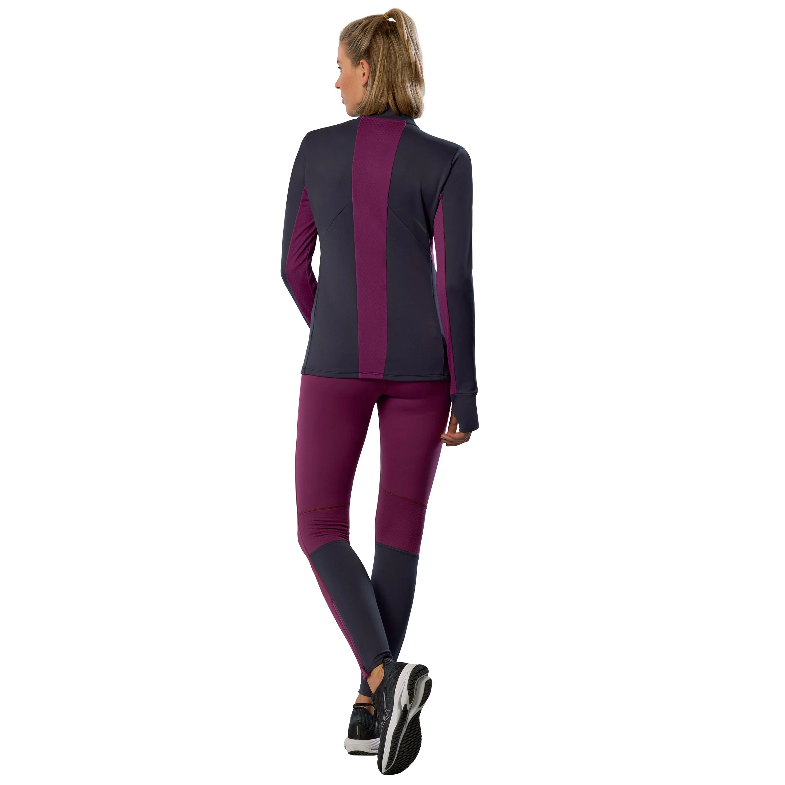 Active Warmalite Half Zip Laufshirt Damen-Blau - Image 9