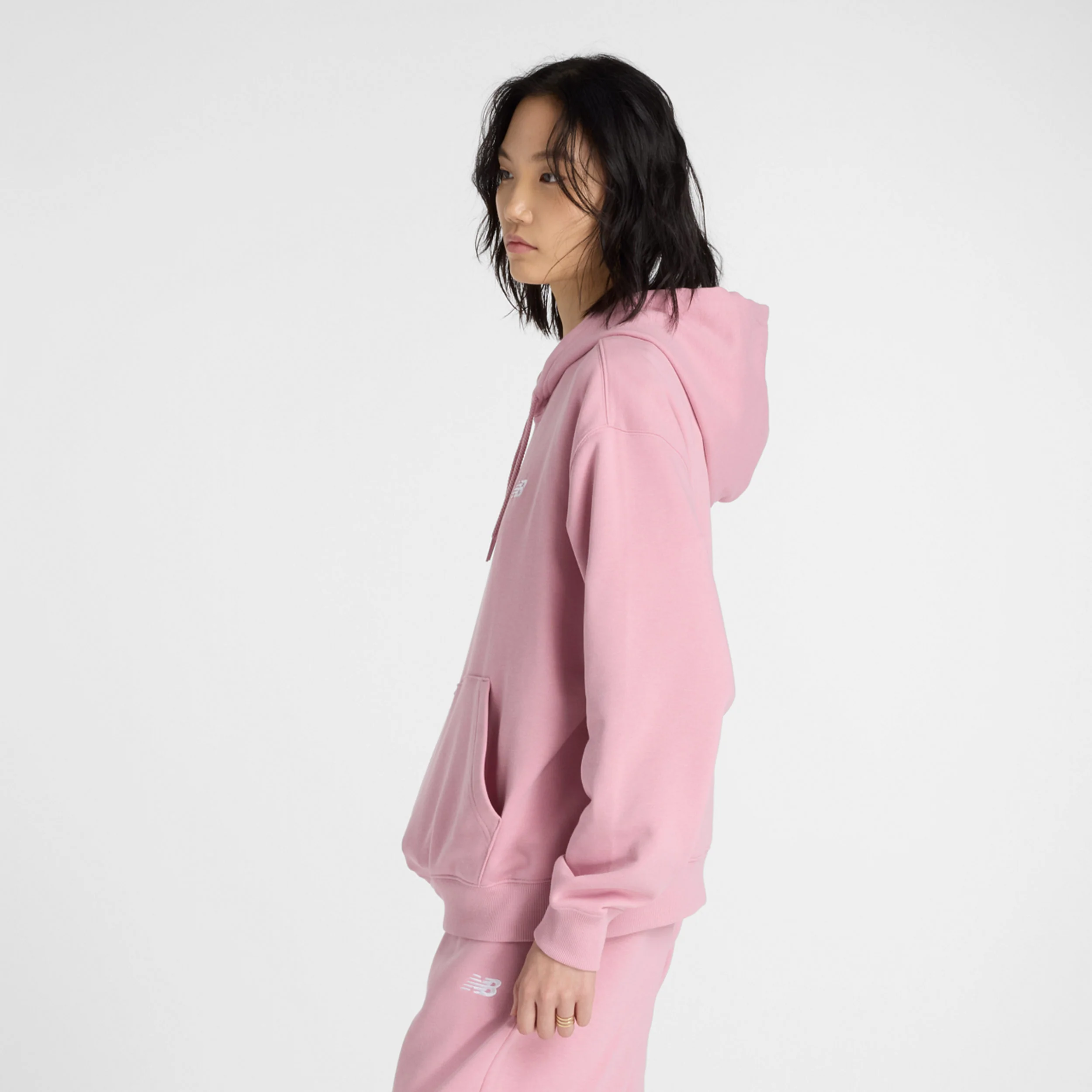 Essentials French Terry Hoody Damen-Rosa - Image 3