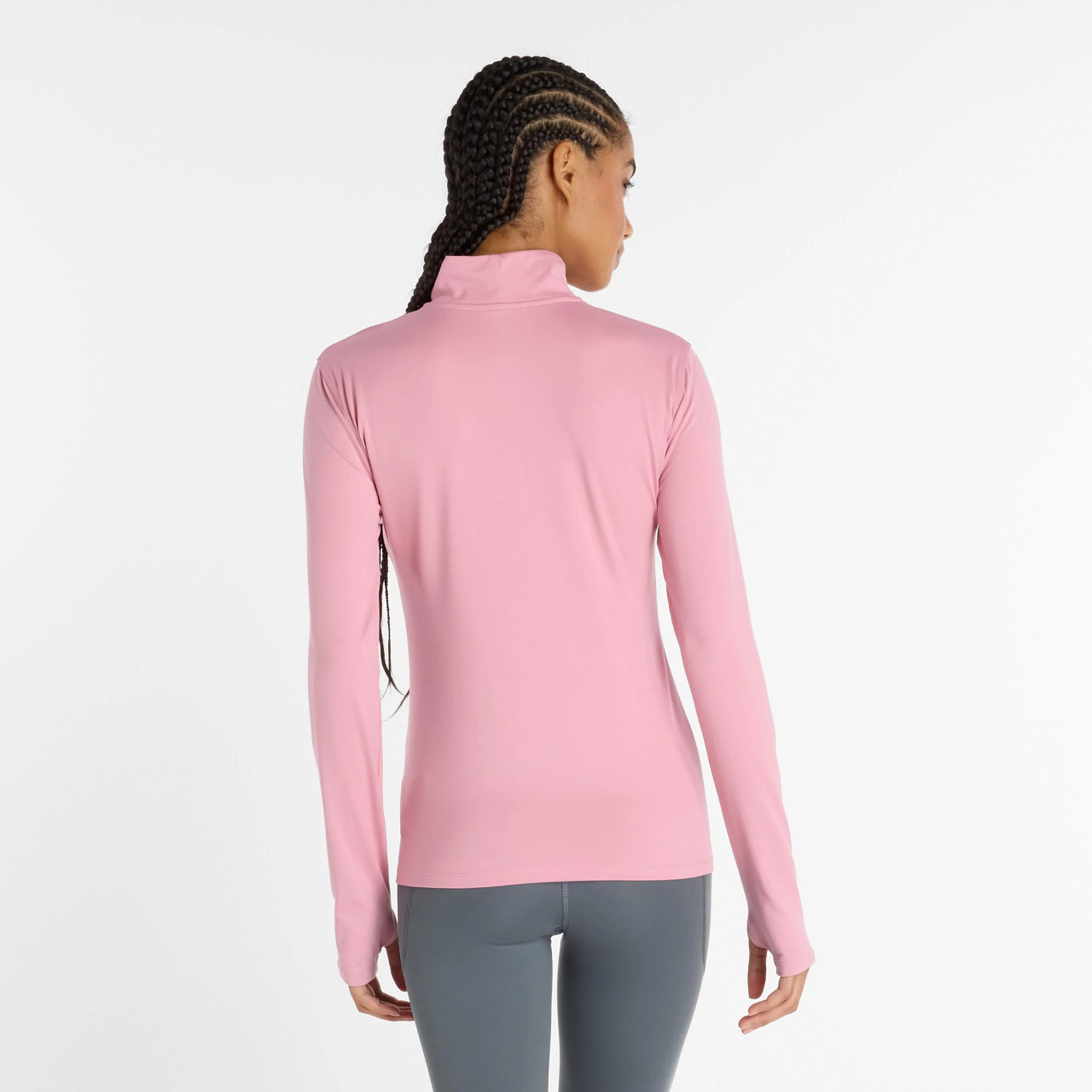 Essentials Space Dye Quarter Zip Longsleeve Damen-pink - Image 3