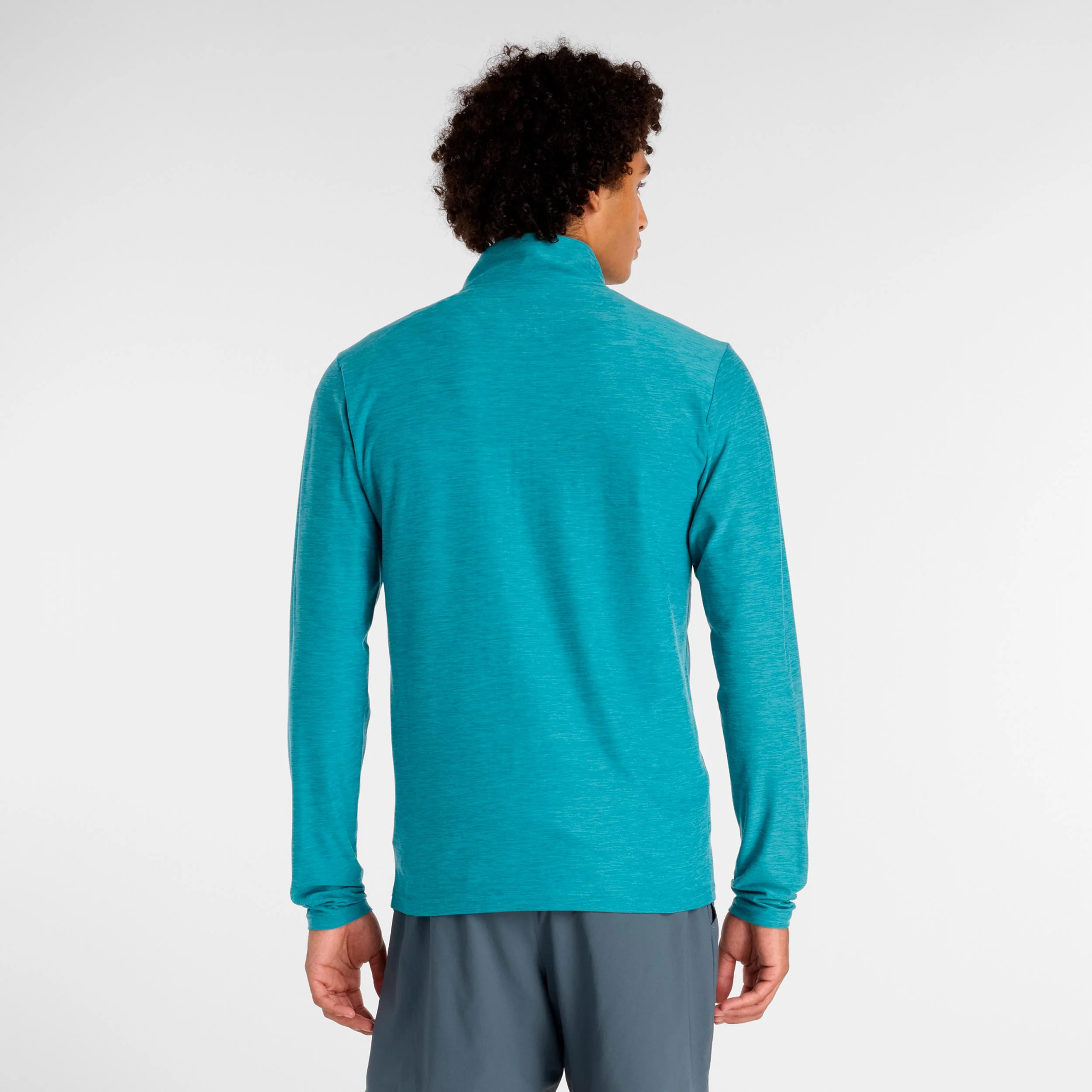Space Dye 1/4 Zip Longsleeve Herren - türkis - Image 2