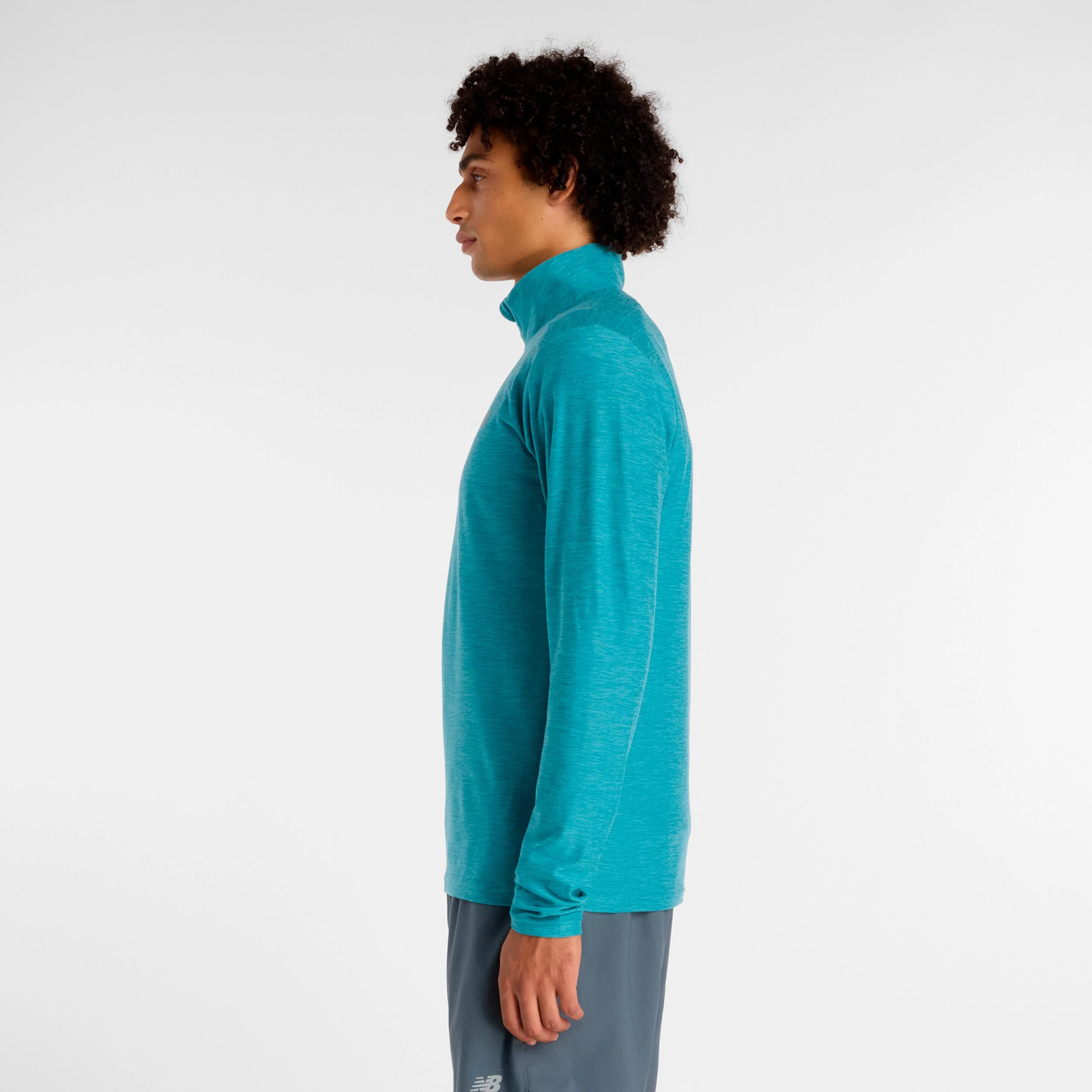 Space Dye 1/4 Zip Longsleeve Herren - türkis - Image 3