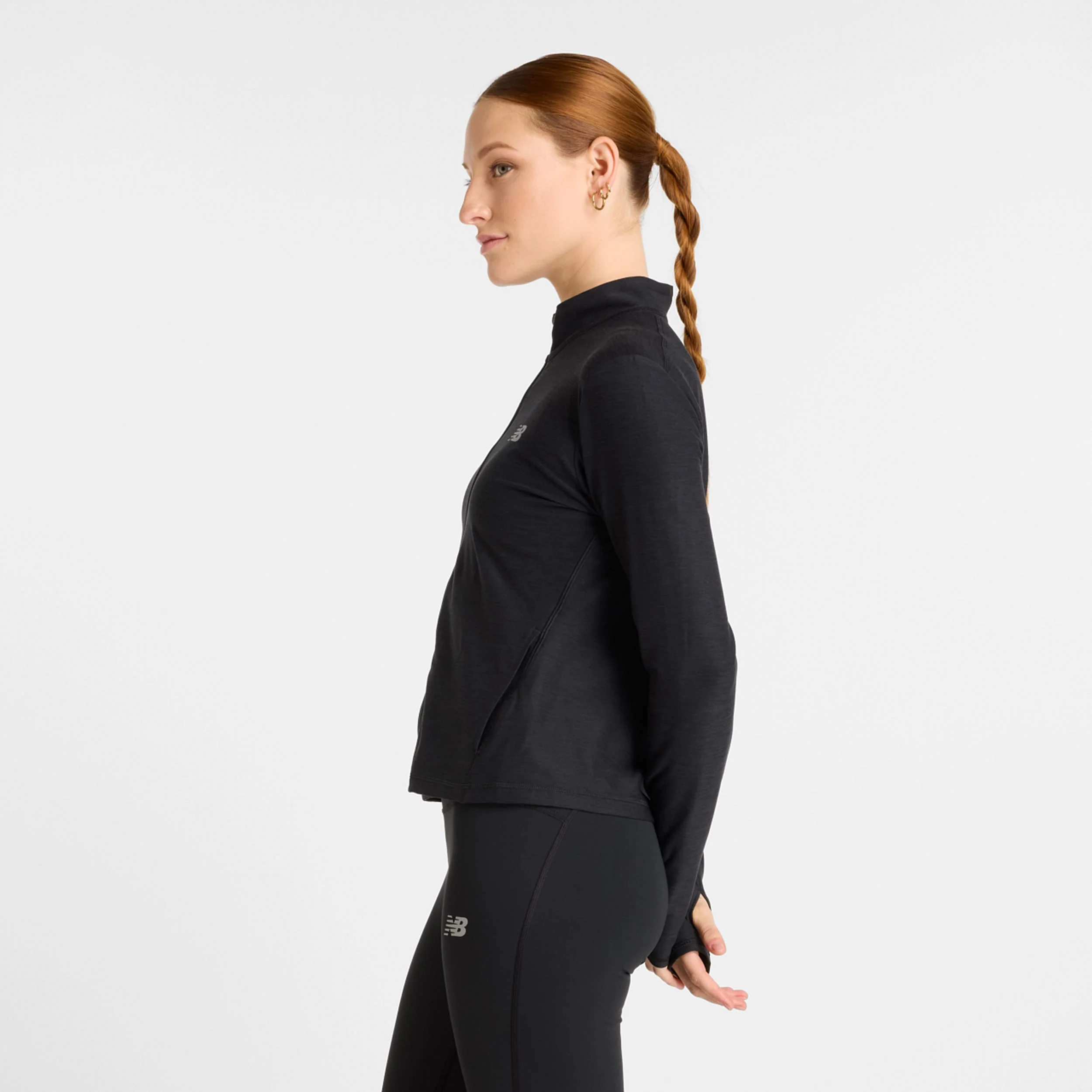Space Dye Full Zip Trainingsjacke Damen-Schwarz - Image 3