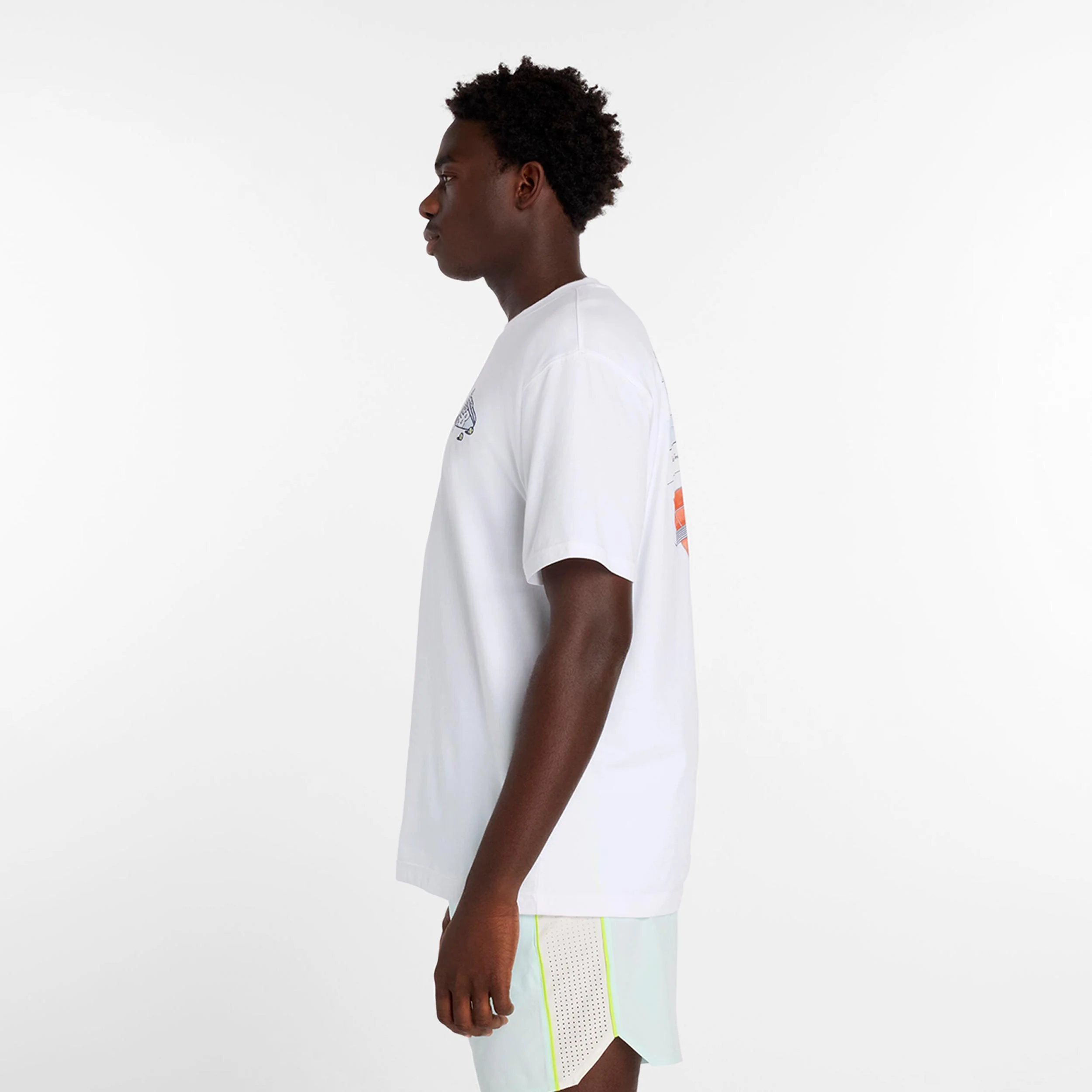 Tennis Graphic T Shirt T-Shirt Herren-weiß, schwarz - Image 3