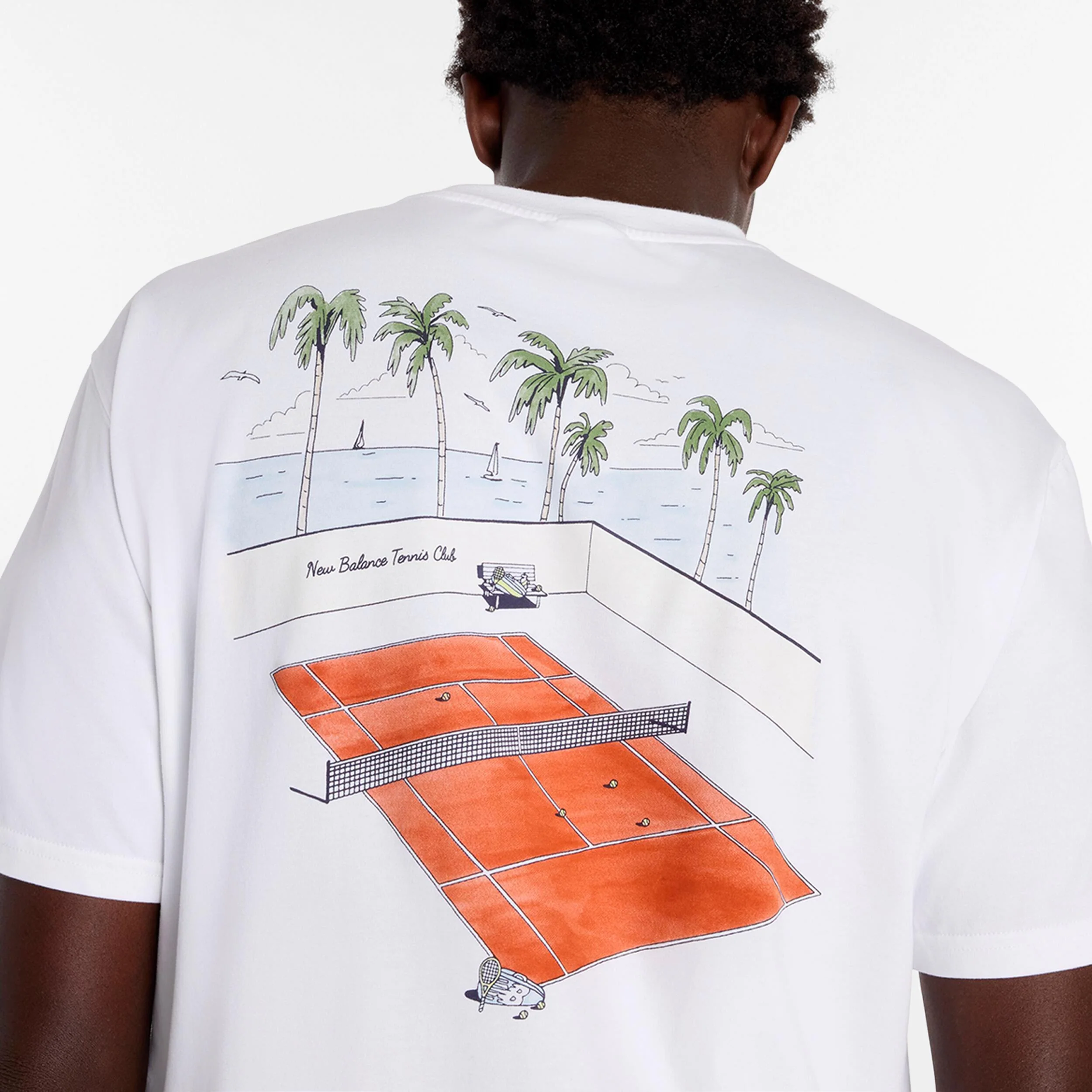Tennis Graphic T Shirt T-Shirt Herren-weiß, schwarz - Image 5