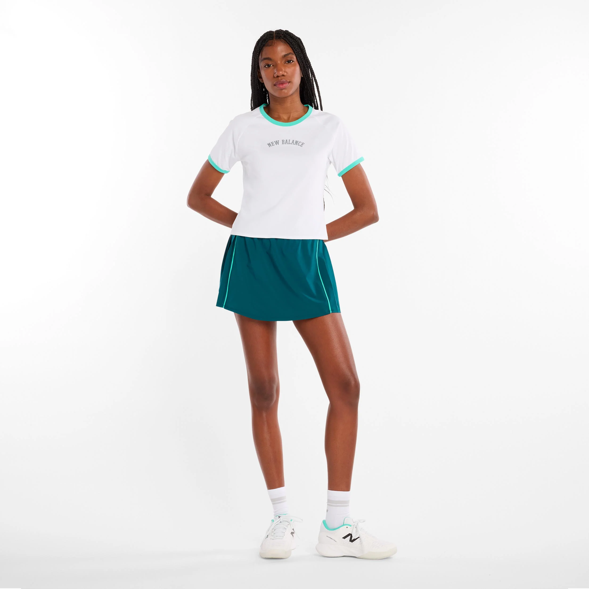 Tennis Practice T-Shirt Damen-weiß, grün - Image 7