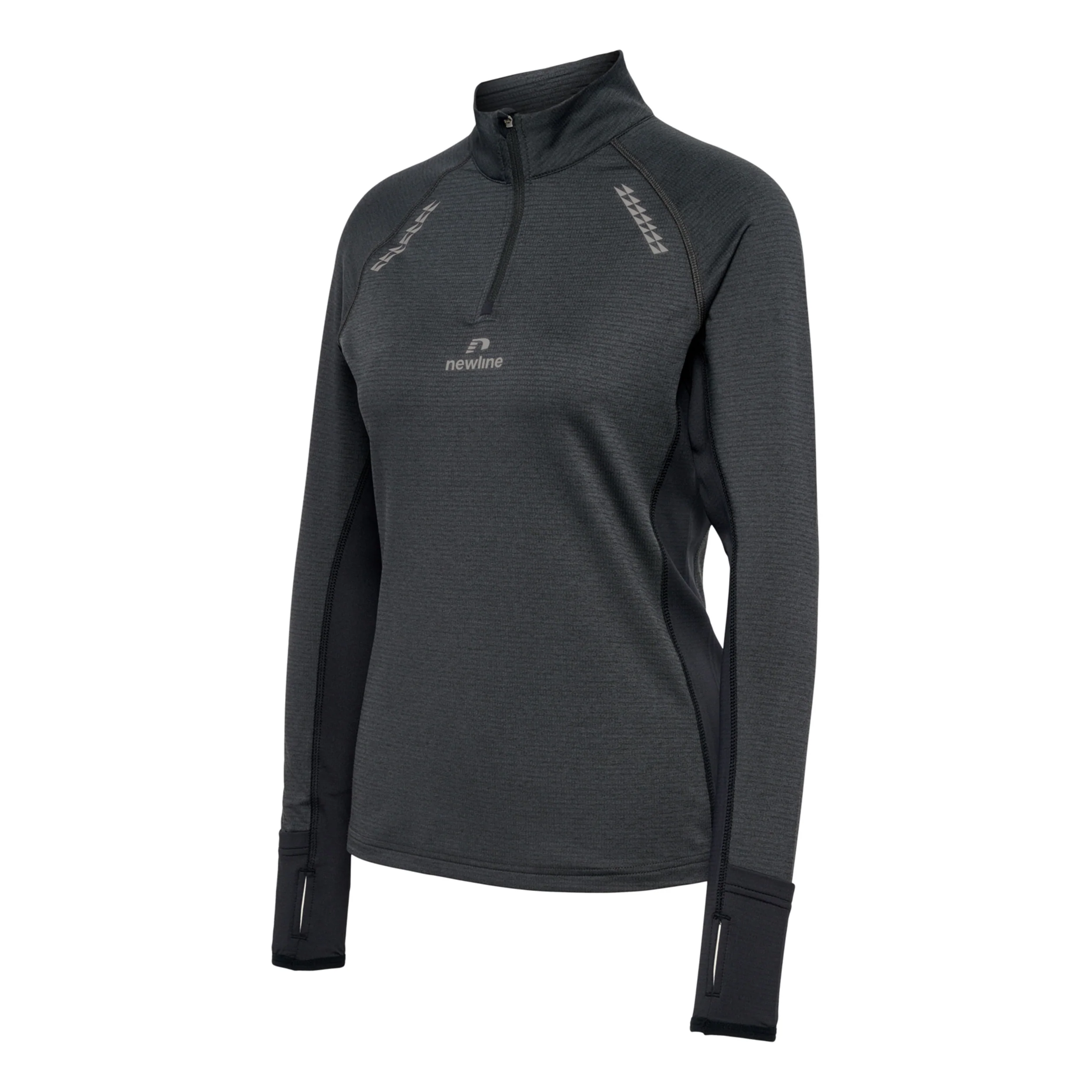 Mesa Half-Zip Lauftop Damen-Schwarz - Image 2