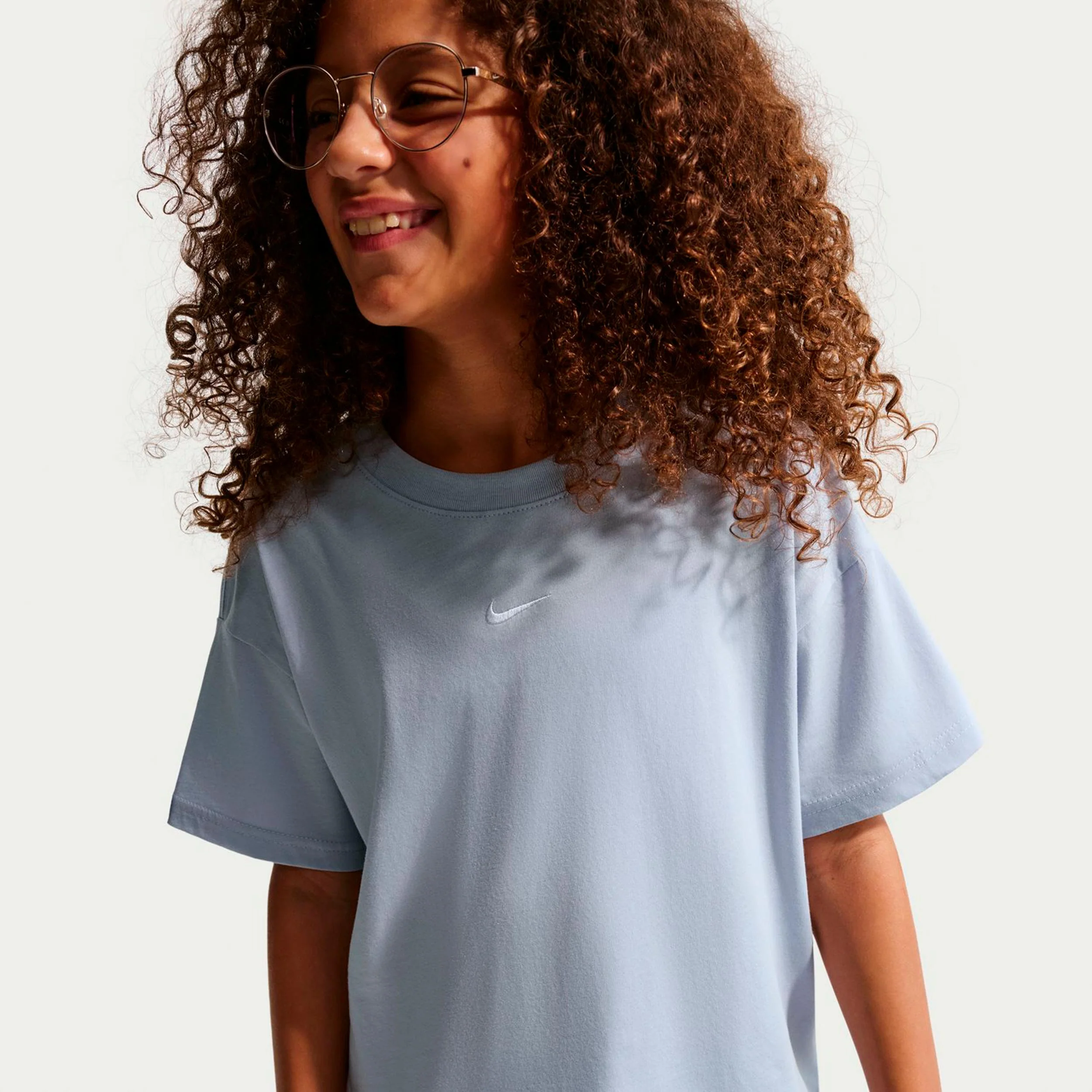 Boxy Essential T-Shirt Kinder-blaugrau, weiß - Image 4